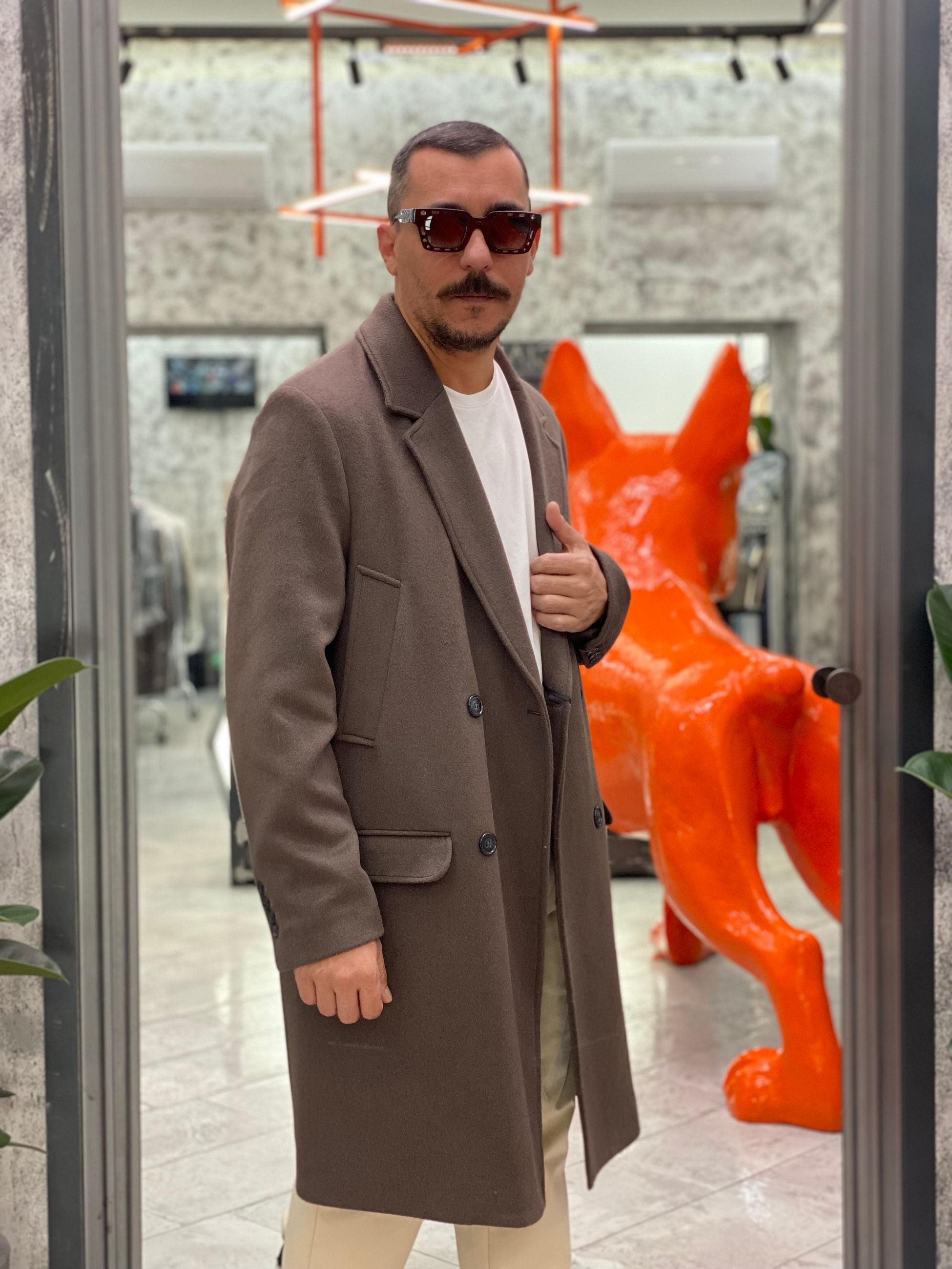 CAPPOTTO DOPPIOPETTO OVERSIZE IN MISTO LANA CON TASCHE A PATTINA - RELAXED FIT GN21798.COR