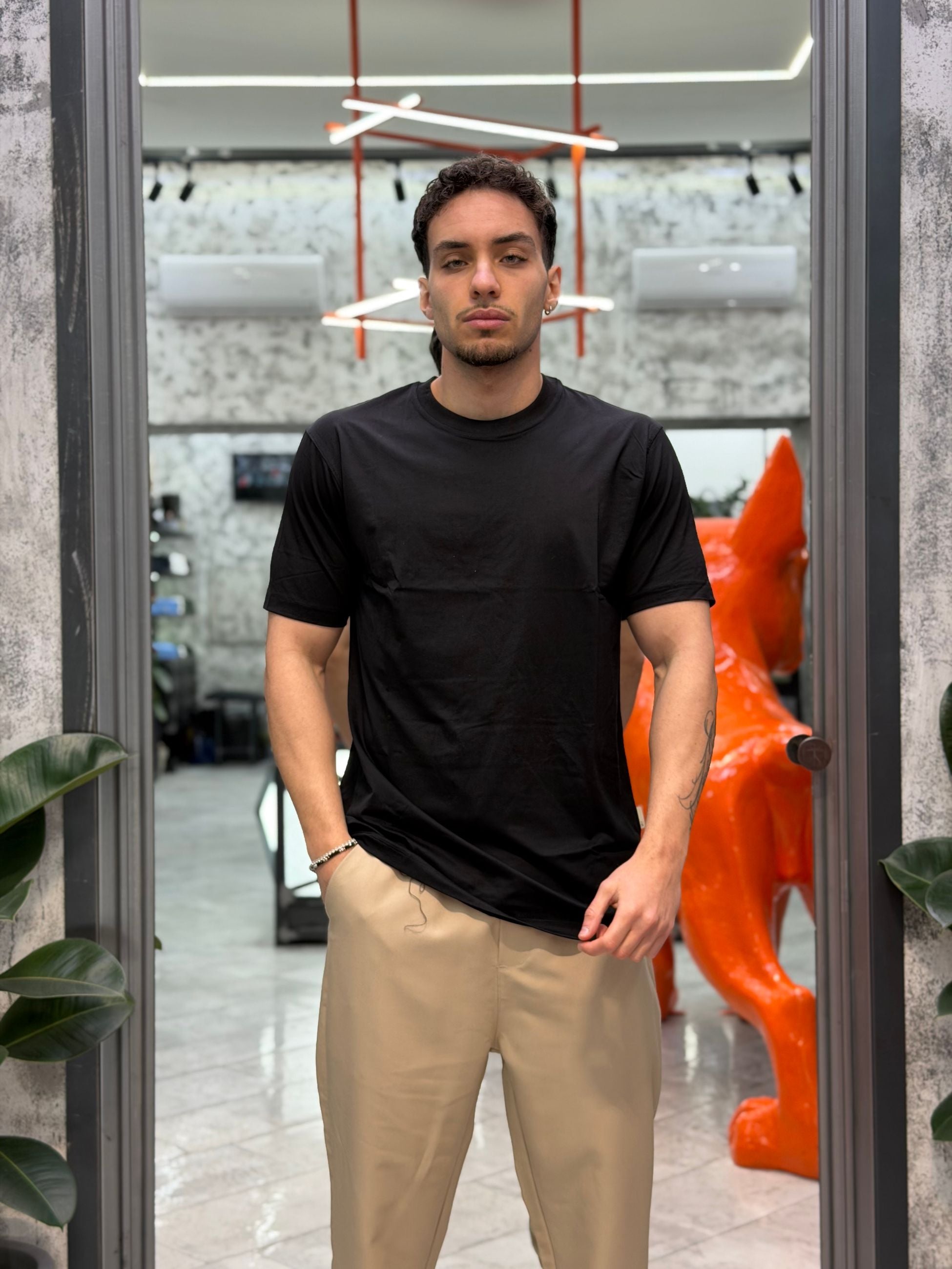 T-SHIRT BASIC IN MORBIDA VISCOSA - REGULAR FIT GL2268F-S26.NER