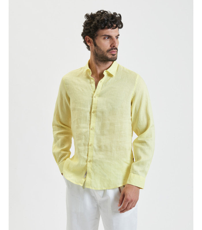 CAMICIA IN 100% PURO LINO COLLO ALL'ITALIANA - REGULAR FIT GL7619S-S25.GIA