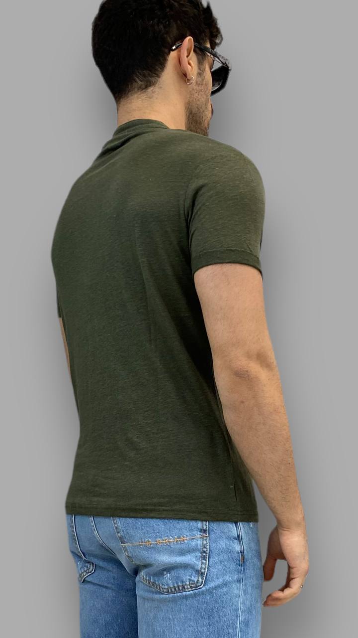 T-SHIRT BASIC 100%LINO MODELLO SERAFINO - REGULAR FIT