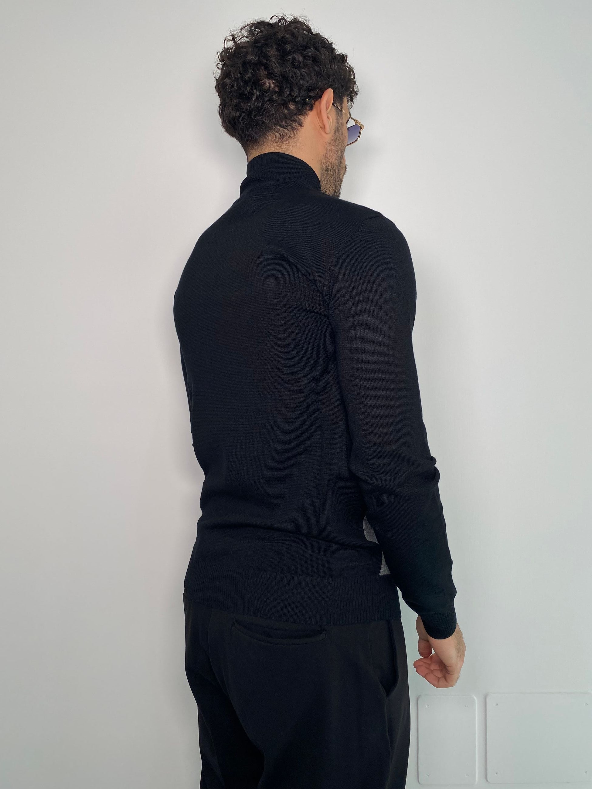 MAGLIA LUPETTO TRAMA GEOMETRICA IN MISTO VISCOSA - REGULAR FIT