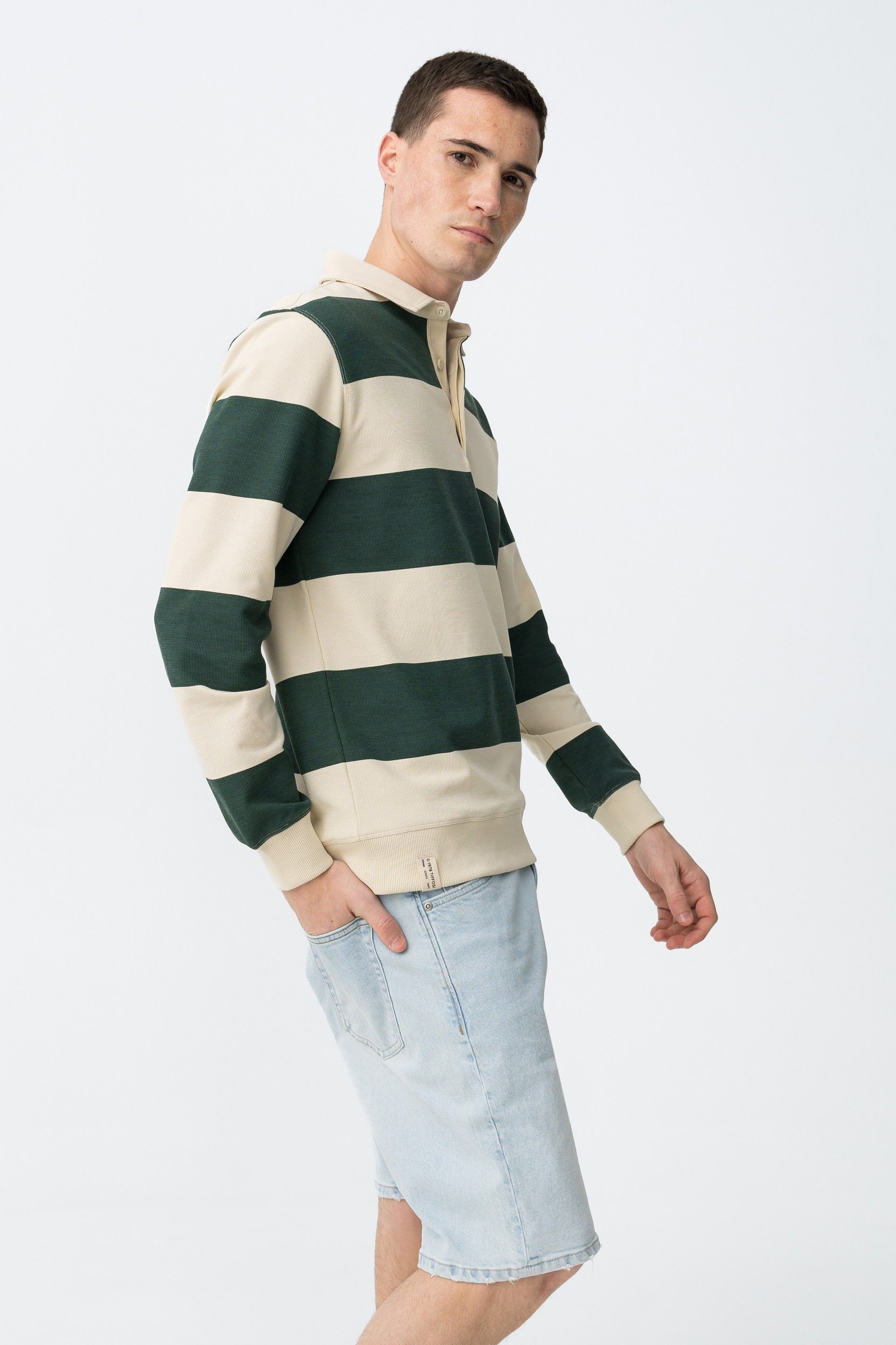 POLO GRAYSEN MANICA LUNGA A RIGHE LARGHE ORIZZONTALI - RELAXED FIT 10064344