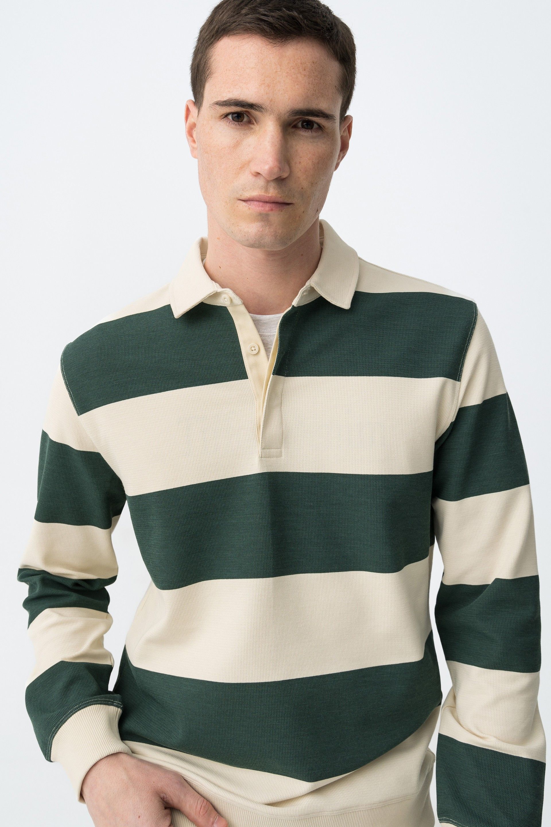 POLO GRAYSEN MANICA LUNGA A RIGHE LARGHE ORIZZONTALI - RELAXED FIT 10064344