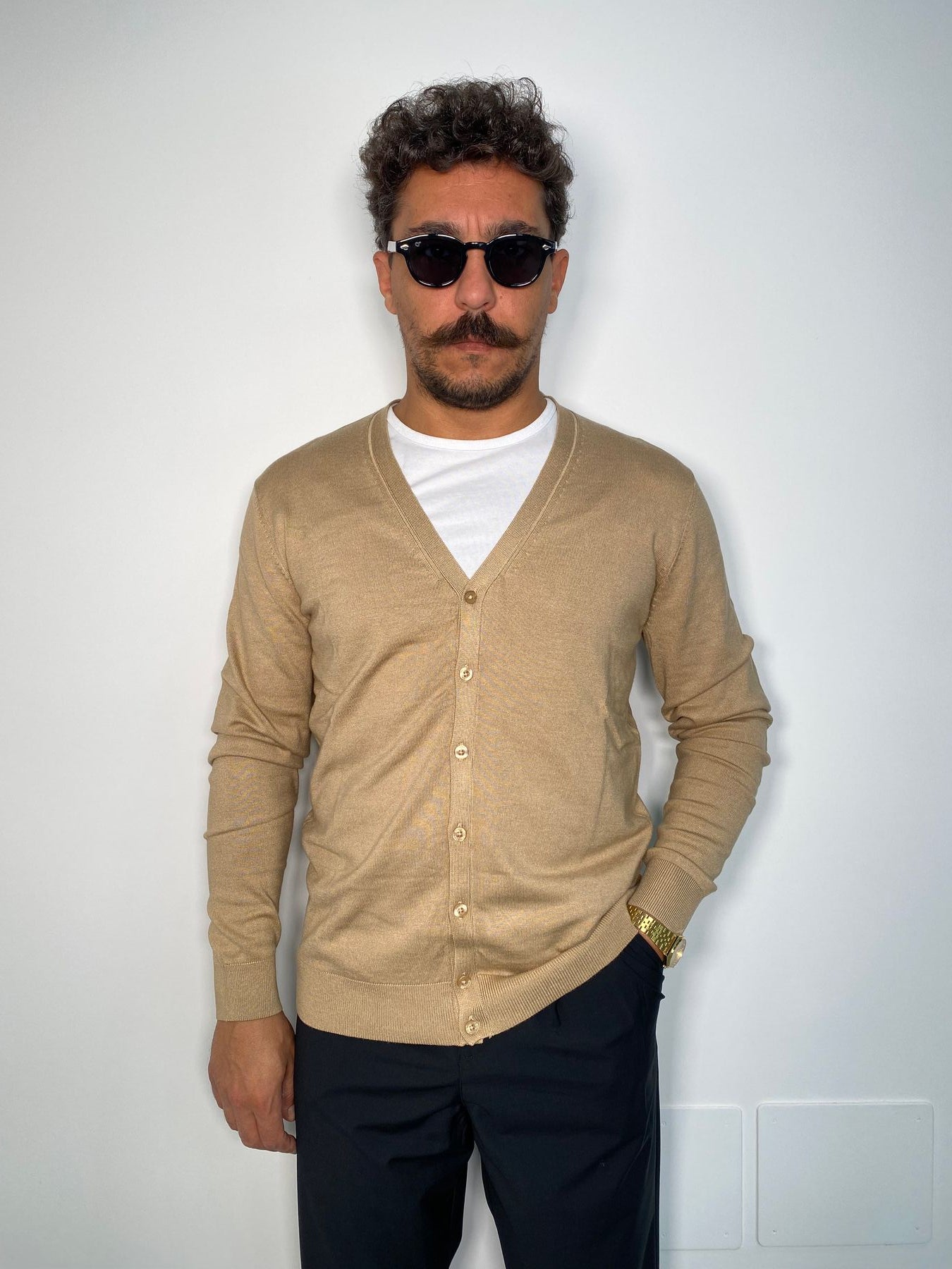 CARDIGAN BASIC IN MISTO VISCOSA FINEZZA 12 - REGULAR FIT