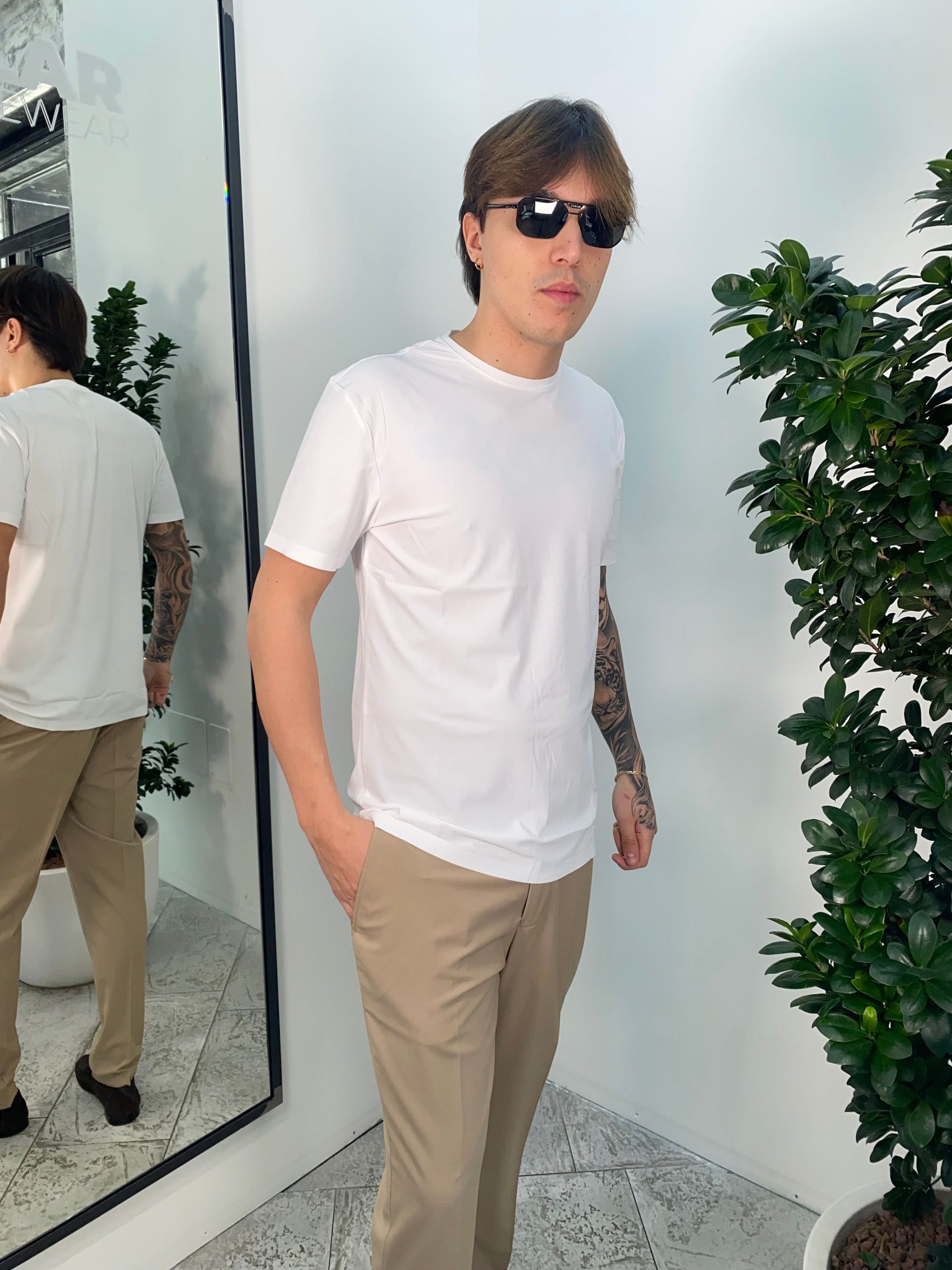 T-SHIRT IN TESSUTO TECNICO ELASTICIZZATO EXTRA LIGHT - SLIM FIT GL1001TB-S25.BIA