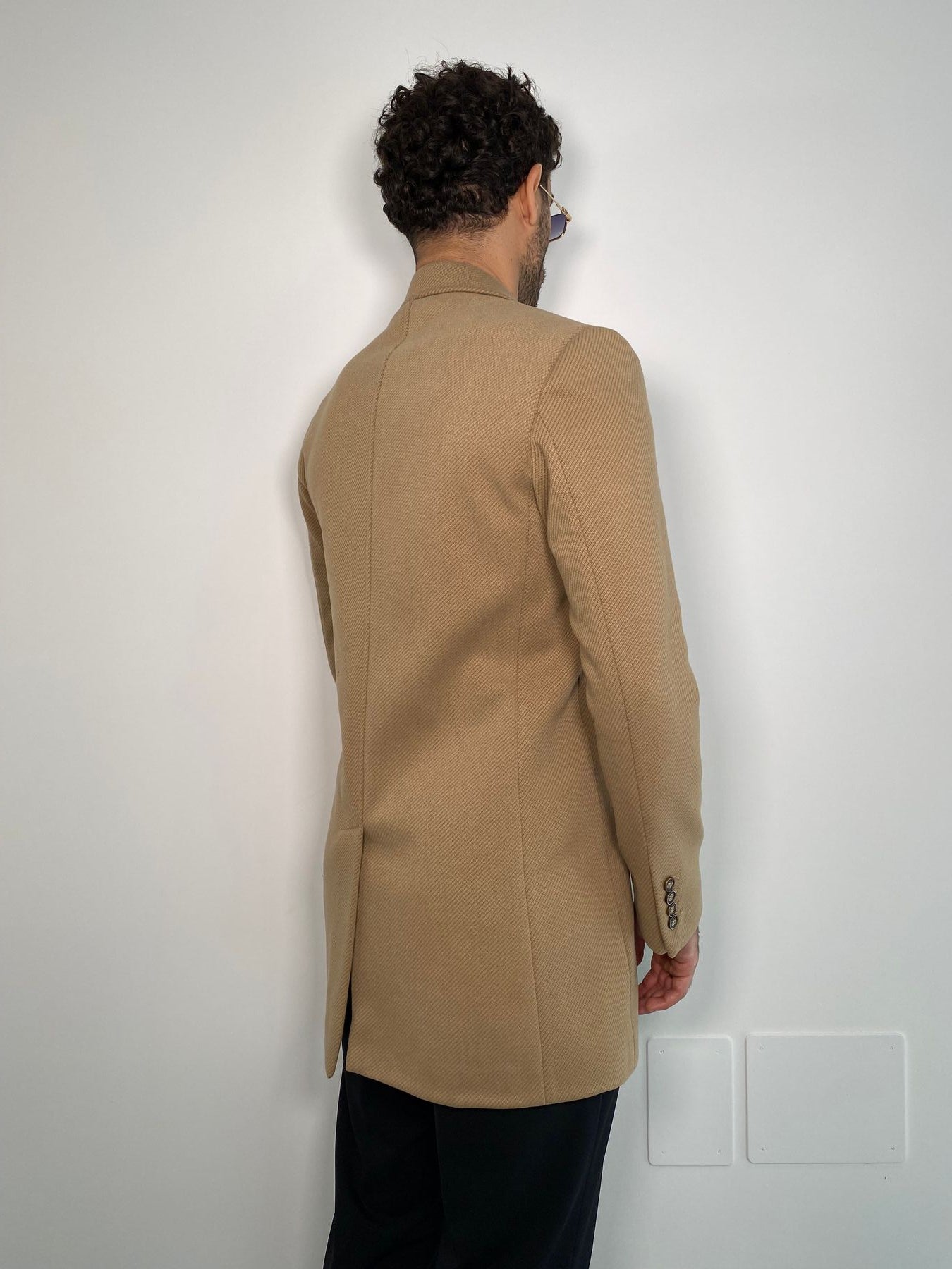 CAPPOTTO MONOPETTO 3 BOTTONI IN TESSUTO DIAGONALE - SLIM FIT