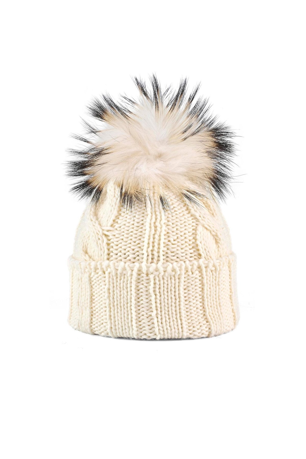 CAPPELLO IN LANA CON POMPON IN VERA PELLICCIA MURMASKY CN.A28105FUR.BIA