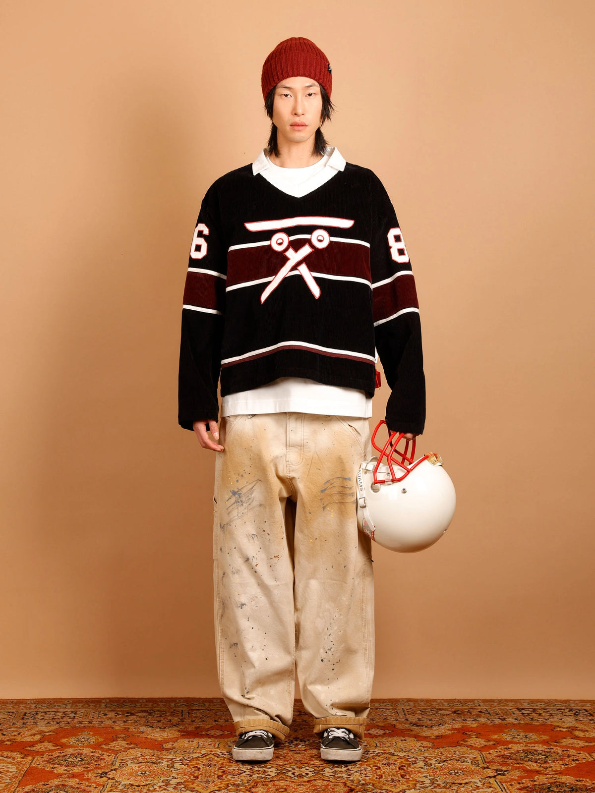 JEANS CARPENTER SAND WASH CON DETTAGLI WORK E SCHIZZI DI VERNICE ALLOVER - WORK FIT M-262398