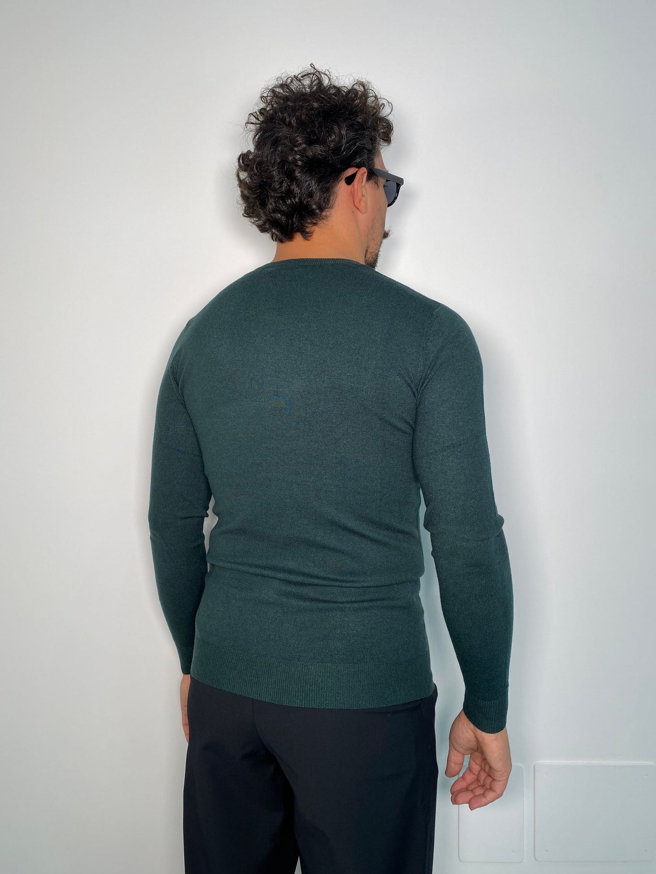 MAGLIA GIROCOLLO BASIC IN MISTO VISCOSA - SLIM FIT