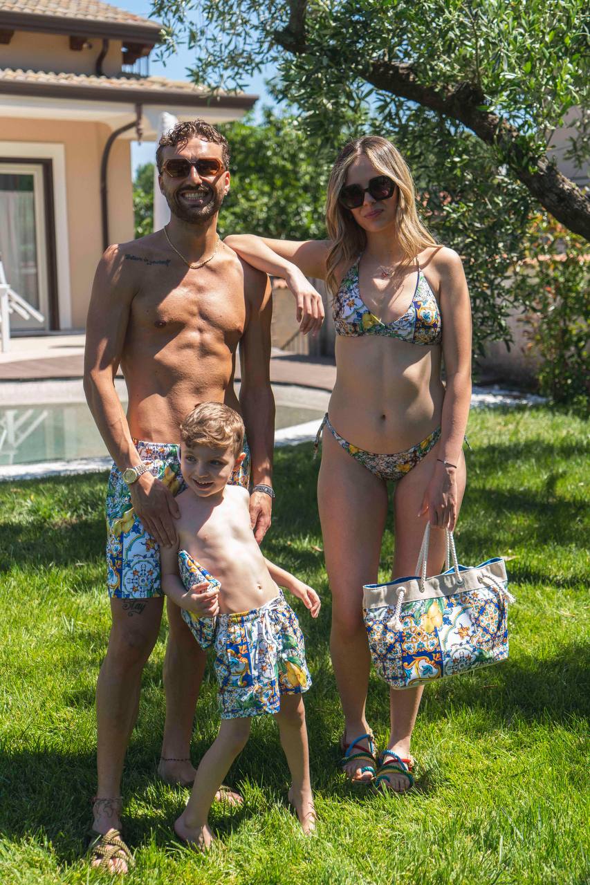 COSTUME BIMBO MODELLO BOXER FANTASIA MAIOLICA CAPRESE E LIMONI - REGULAR FIT