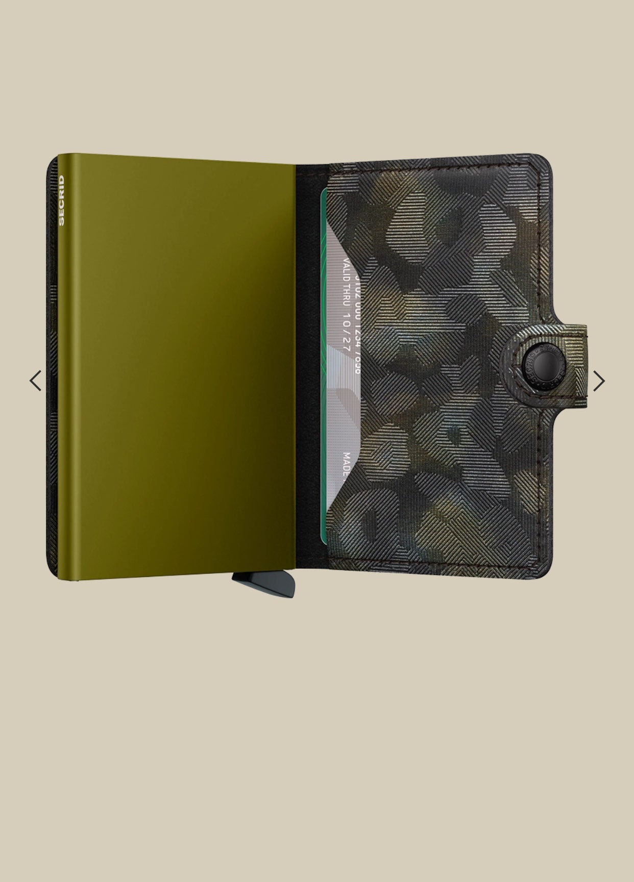 MINIWALLET PORTA CARTE E BANCONOTE IN PELLE CON RILIEVO MIMETICO MULTICOLORE MJU-MOSS