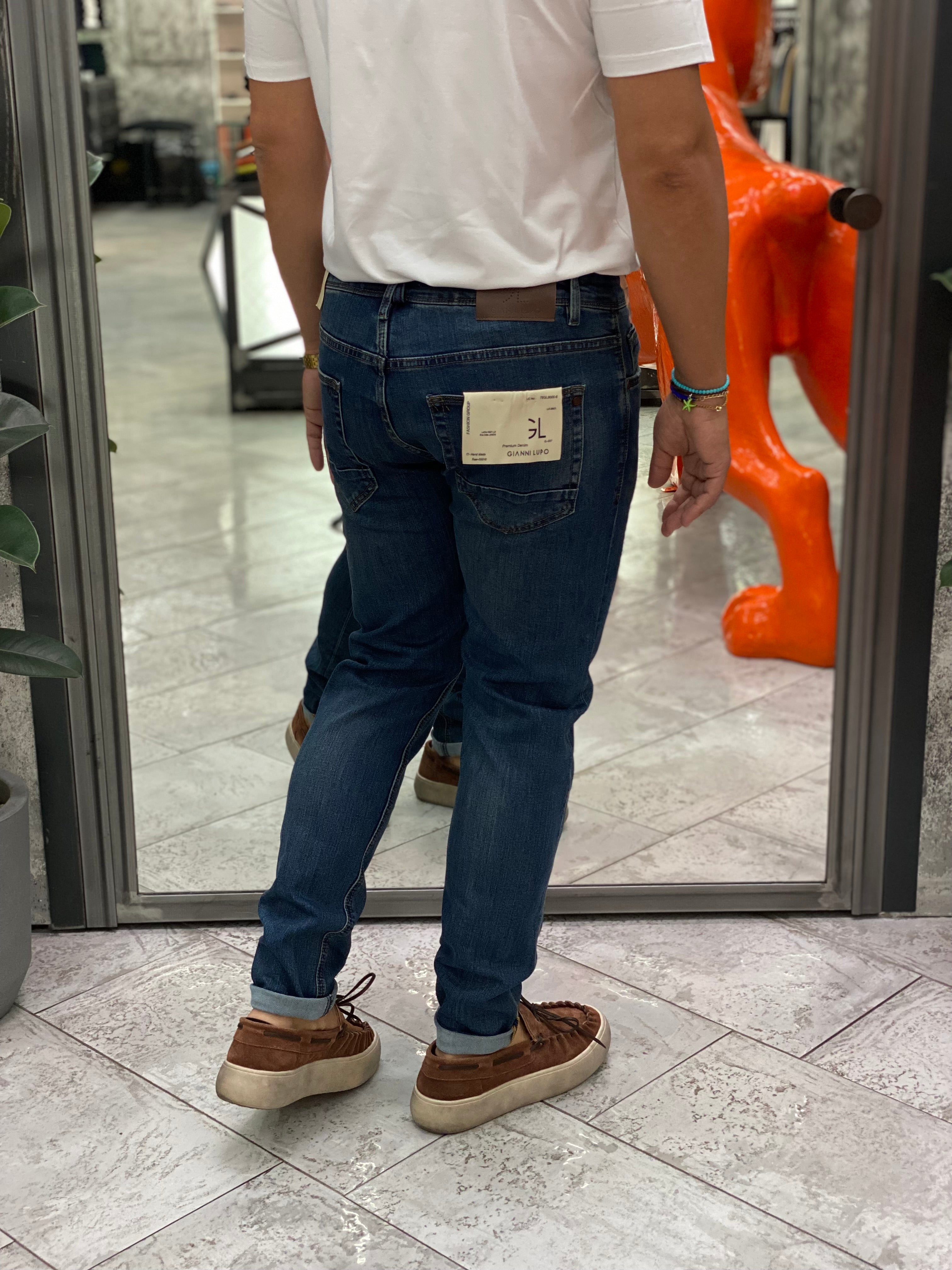 JEANS BRUCE 5 TASCHE DARK WASH CON CHIUSURA ZIP - REGULAR/SLIM FIT GL6316Q-F25