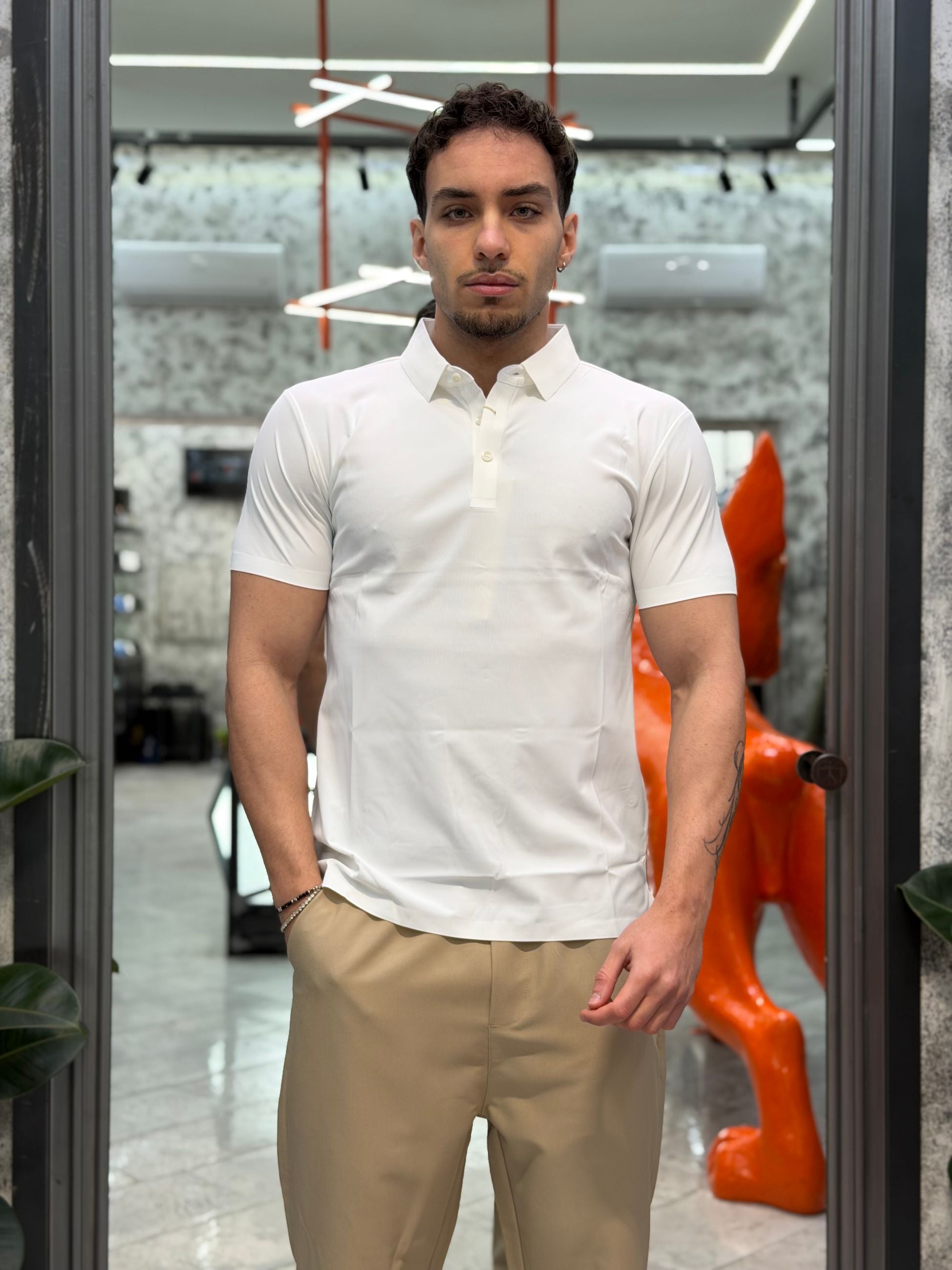 POLO BASIC IN TESSUTO TECNICO NO STIRO - SLIM FIT GL1003TB-S26.BIA