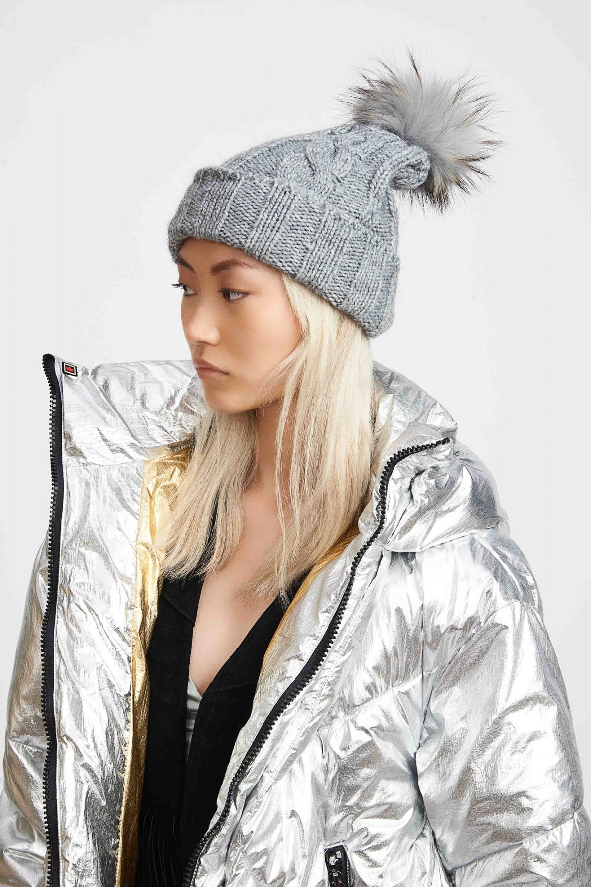 CAPPELLO IN LANA CON POMPON IN VERA PELLICCIA MURMASKY CN.A28105FUR.PER