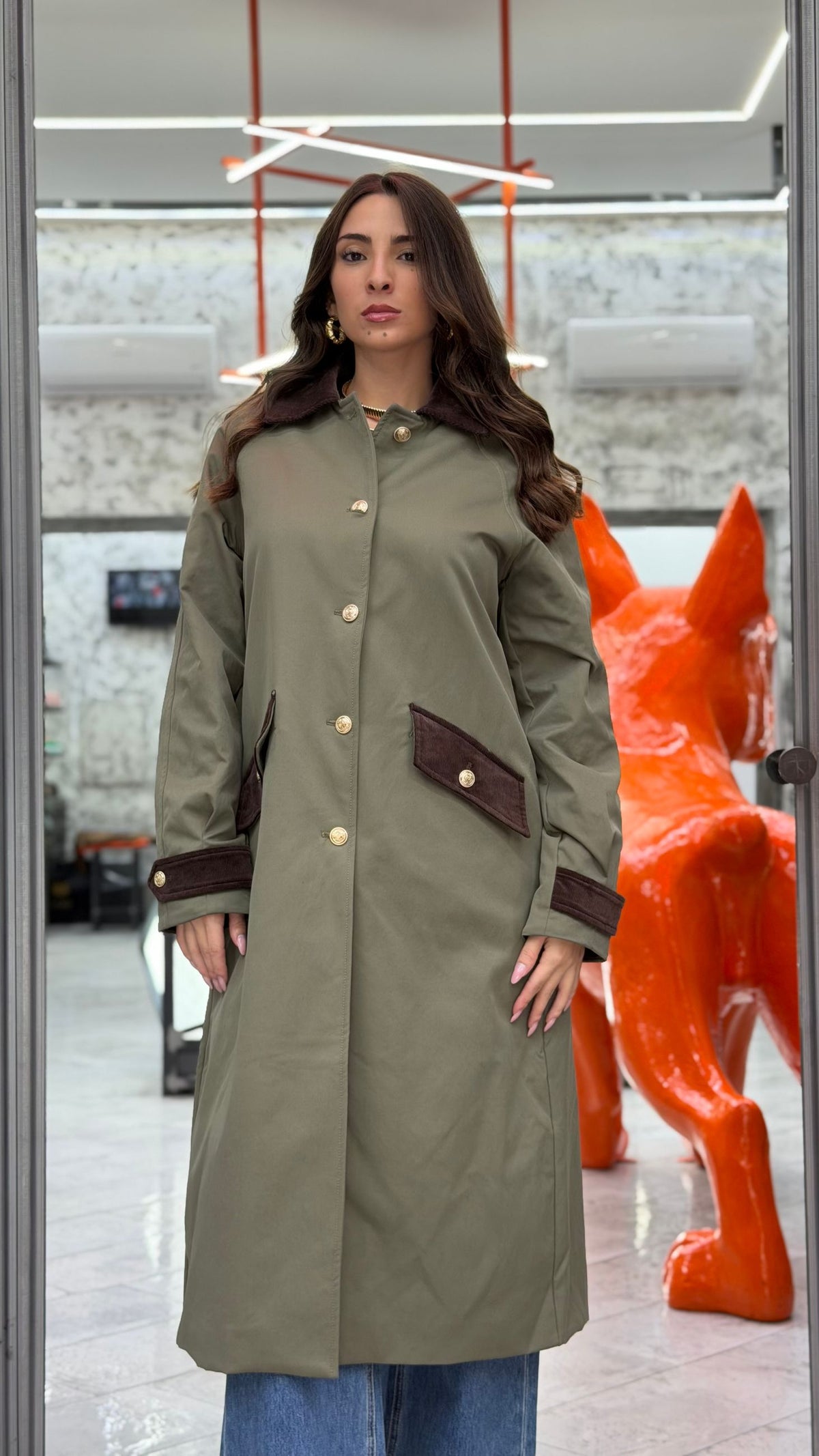 PARKA LUNGO MODELLO BARBOUR - REGULAR FIT GLD9013JW.MIL
