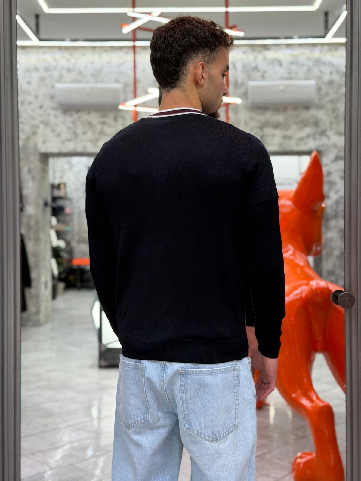 CARDIGAN IN MORBIDA VISCOSA CON CONTRASTO - REGULAR FIT MI3442SS.BLU