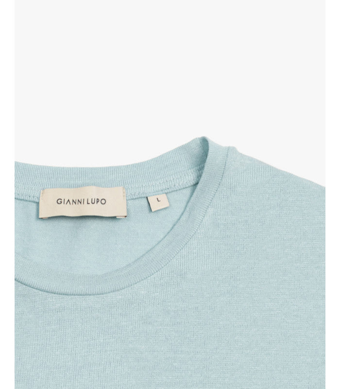 T-SHIRT BASIC IN MISTO LINO/VISCOSA - REGULAR FIT GL2276F.SKY