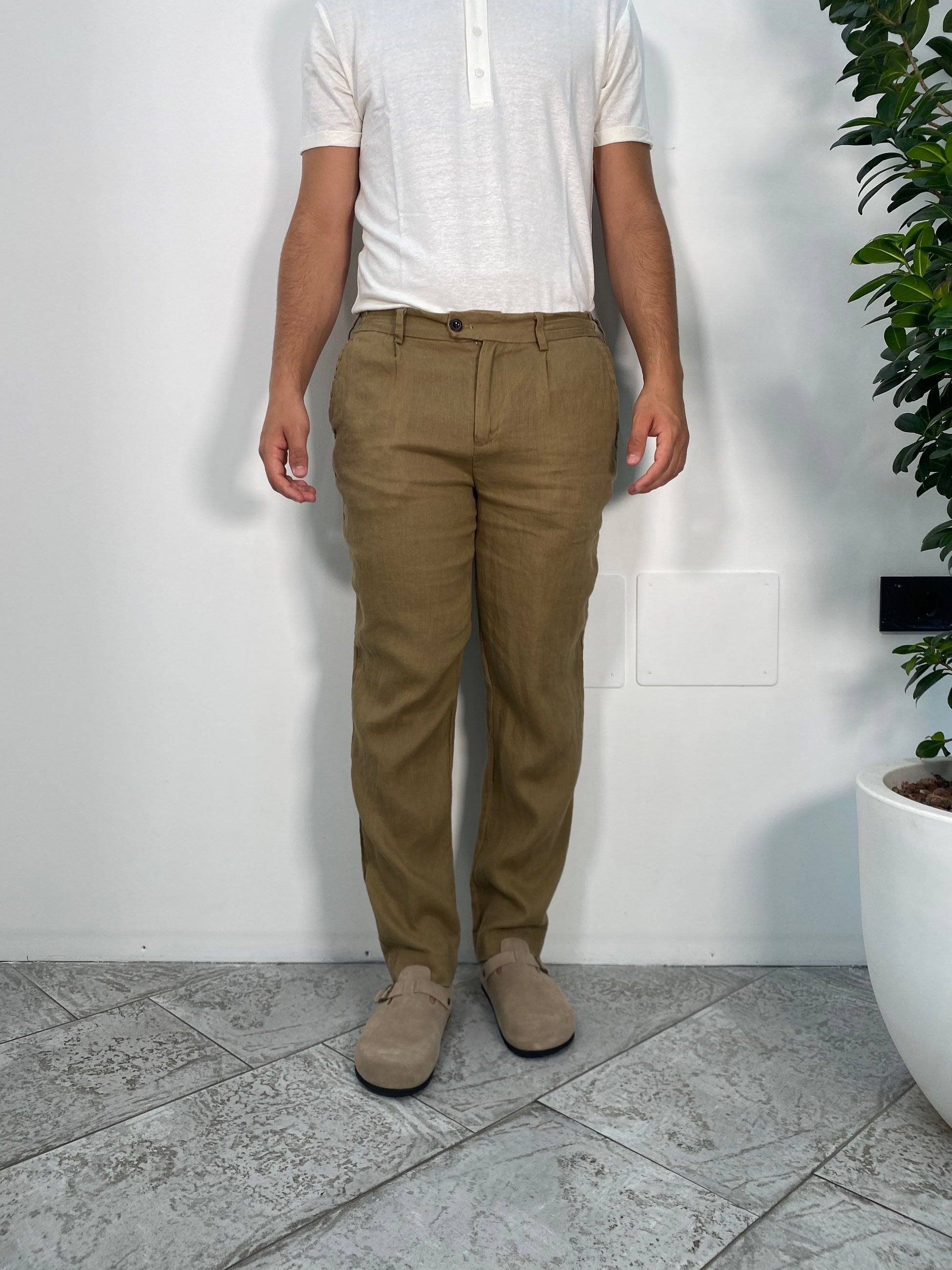 PANTALACCIO IN MISTO LINO/COTONE CON COULISSE - REGULAR FIT PSE1412SS.TAB
