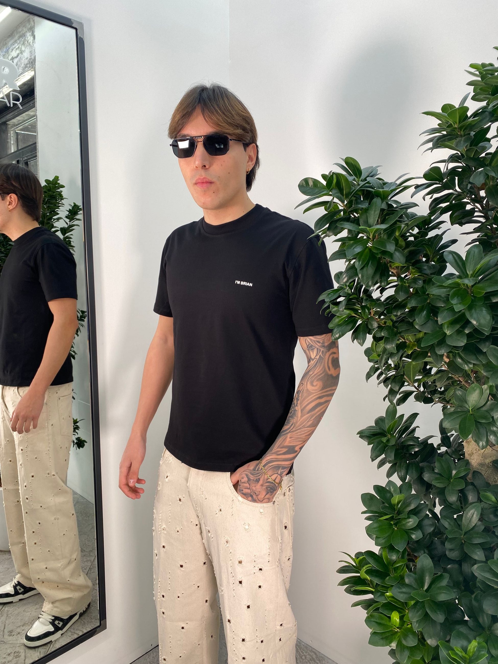 T-SHIRT CON LOGO LATO CUORE IN 100% COTONE - REGULAR FIT TS3329.NER