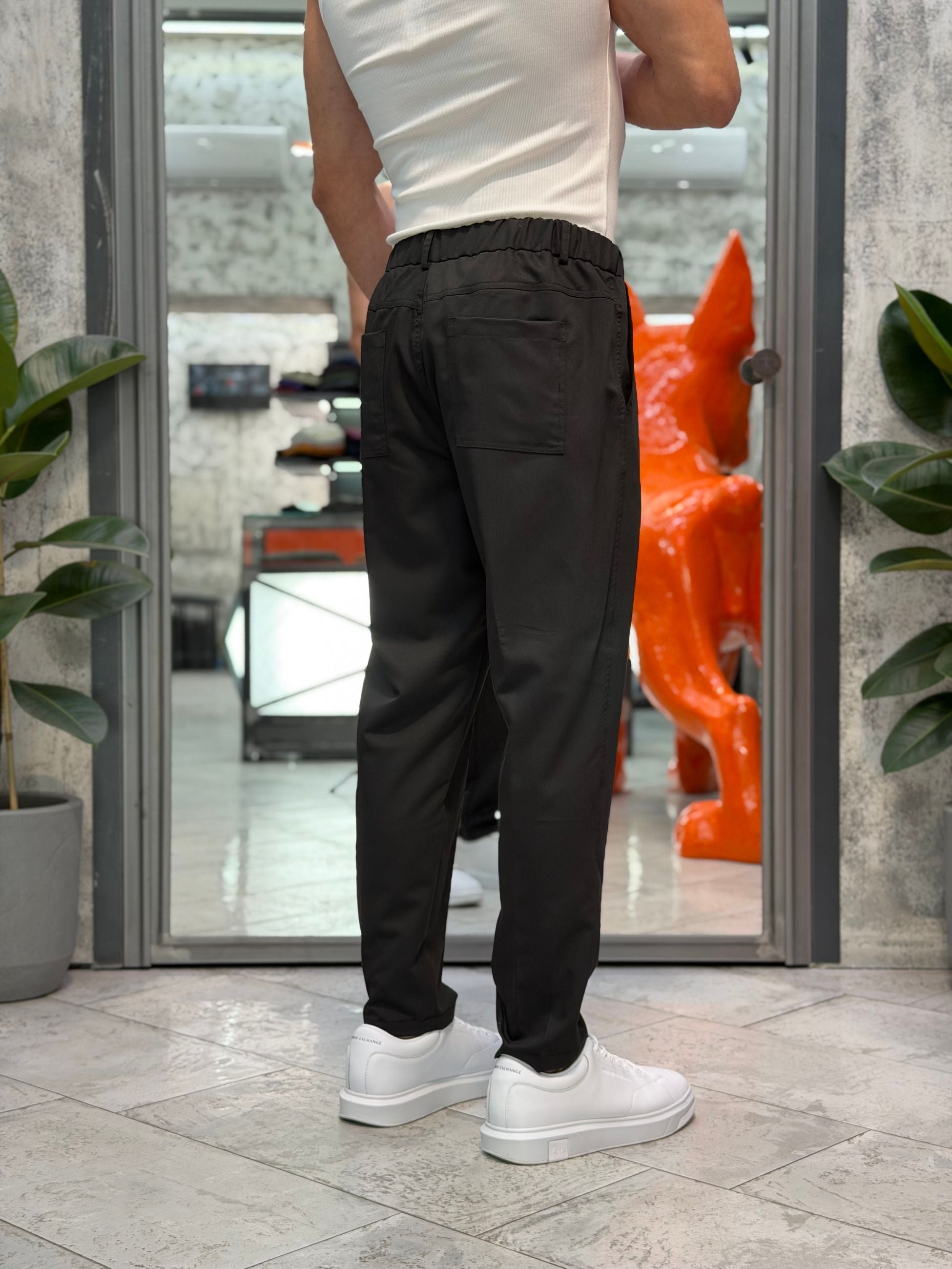 PANTALONE DA COMPLETO TASCA AMERICA CON COULISSE IN VITA - COMFORT FIT GL004LT.NER