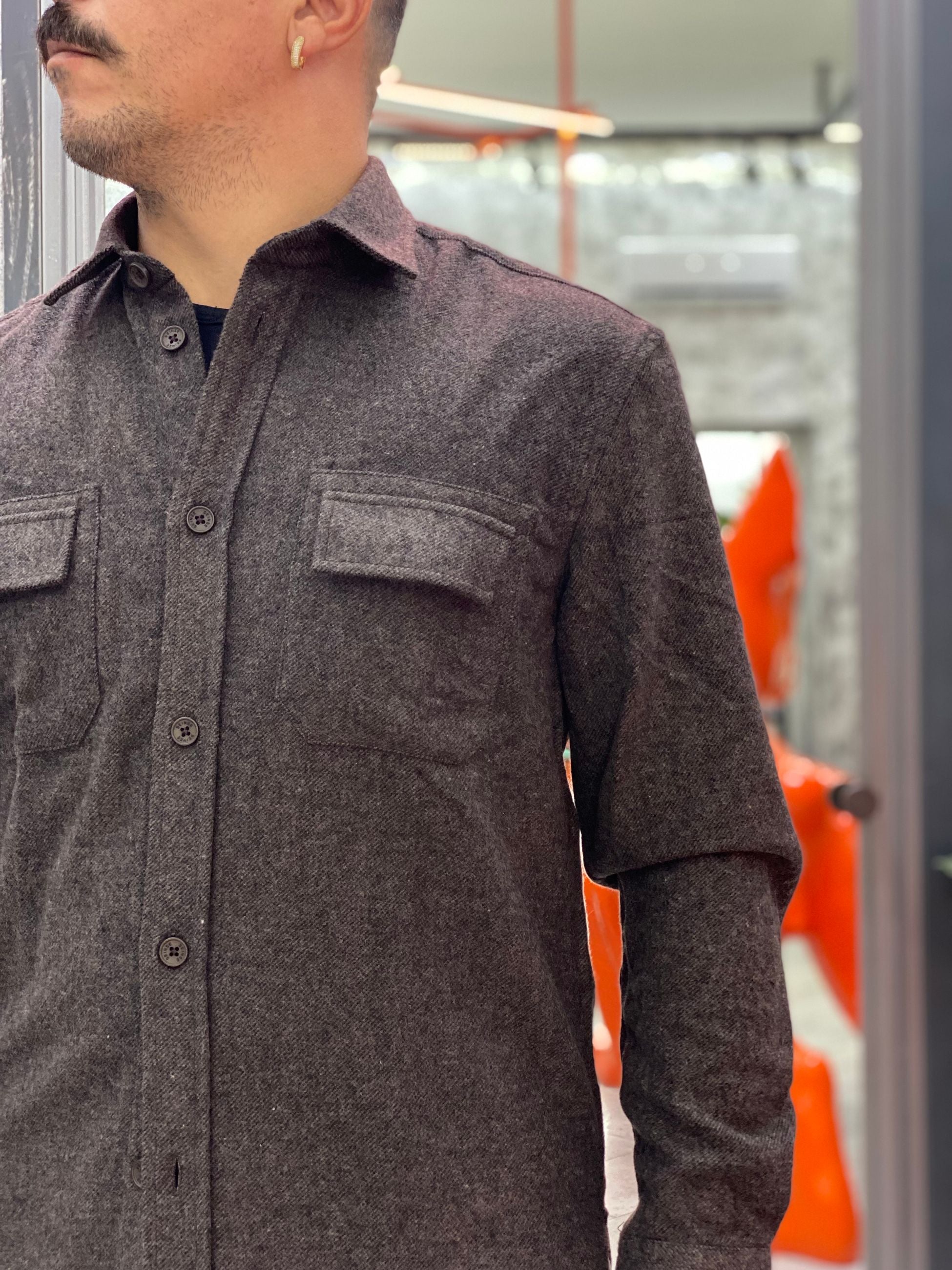 OVERSHIRT IN FLANELLA CON TASCONI - REGULAR FIT CI1064SS.MOR