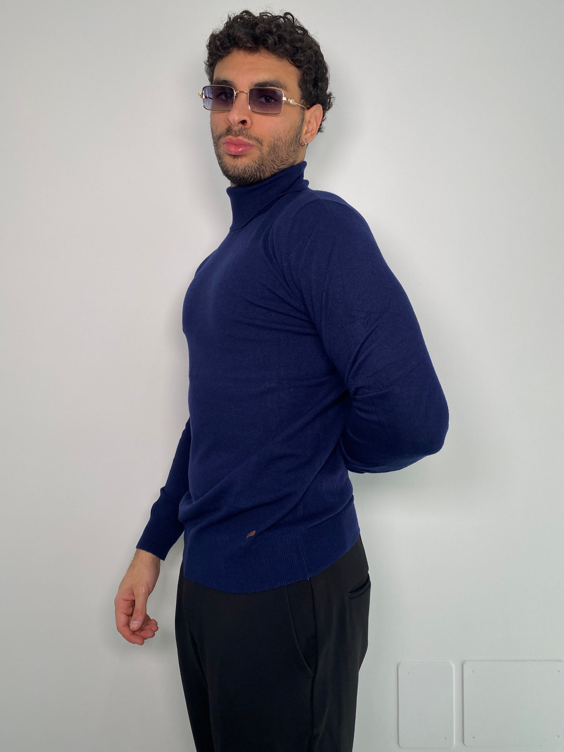 MAGLIA DOLCEVITA BASIC IN MISTO VISCOSA - SLIM FIT
