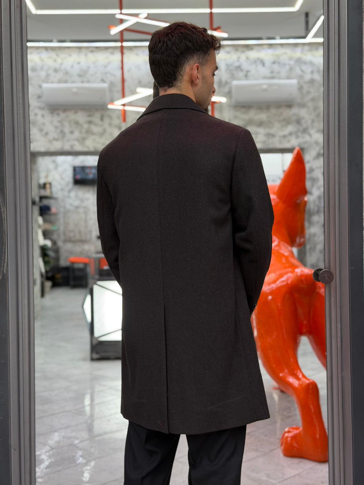 CAPPOTTO MONOPETTO 3 BOTTONI SPIGATO CON REVERS A LANCIA E TASCHE A FILO - REGULAR FIT CP72SS.MOR