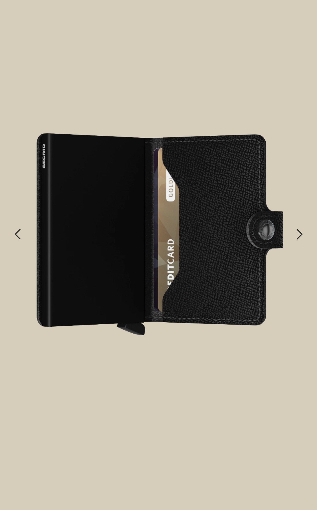 MINIWALLET PORTA CARTE E BANCONOTE IN PELLE STILE SAFFIANO MC-BLACK