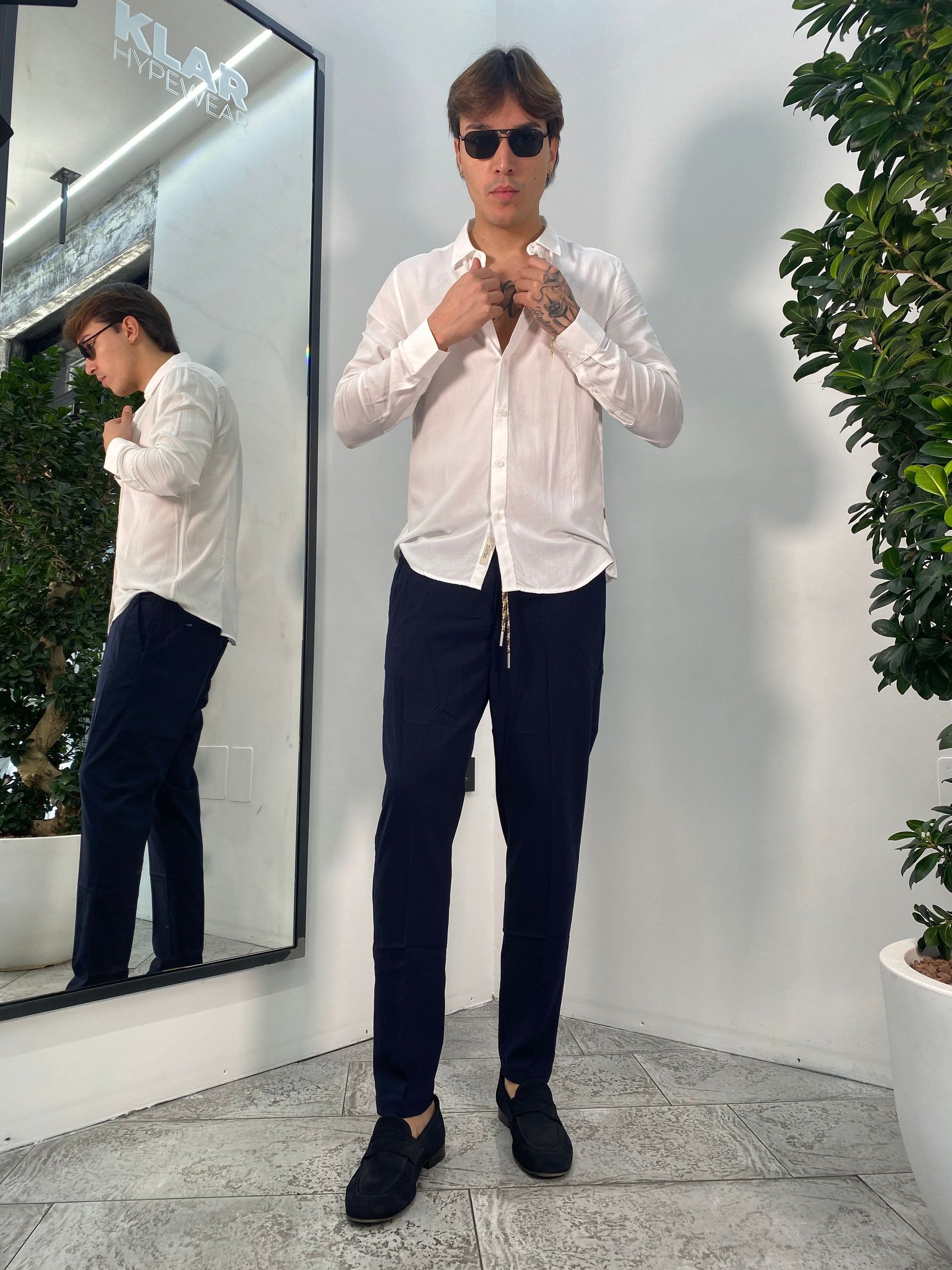 CAMICIA BASIC COLLO PICCOLO IN MORBIDA E LEGGERA VISCOSA - REGULAR FIT GL7677S-S25.BIA