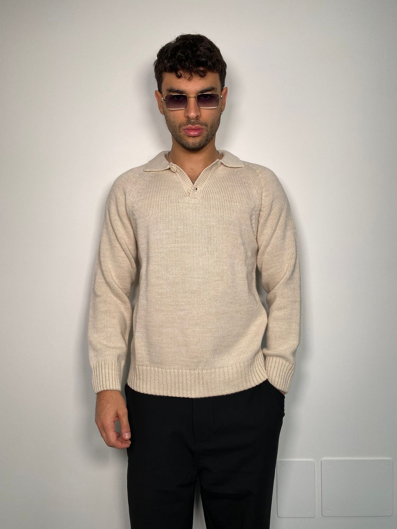 POLO MANICA LUNGA IN MISTO LANA FINEZZA 7 - RELAXED FIT