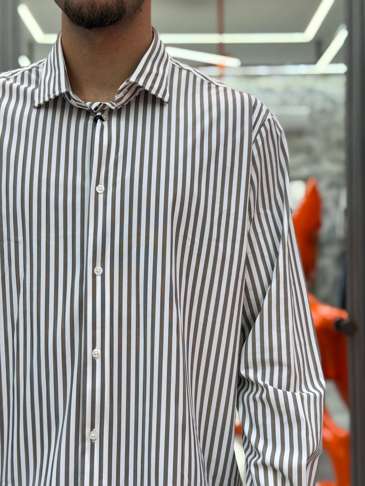 CAMICIA A RIGHE NO STIRO IN TESSUTO PREMIUM ELASTICIZZATO - REGULAR FIT 27W10CA FIO4418.MOR