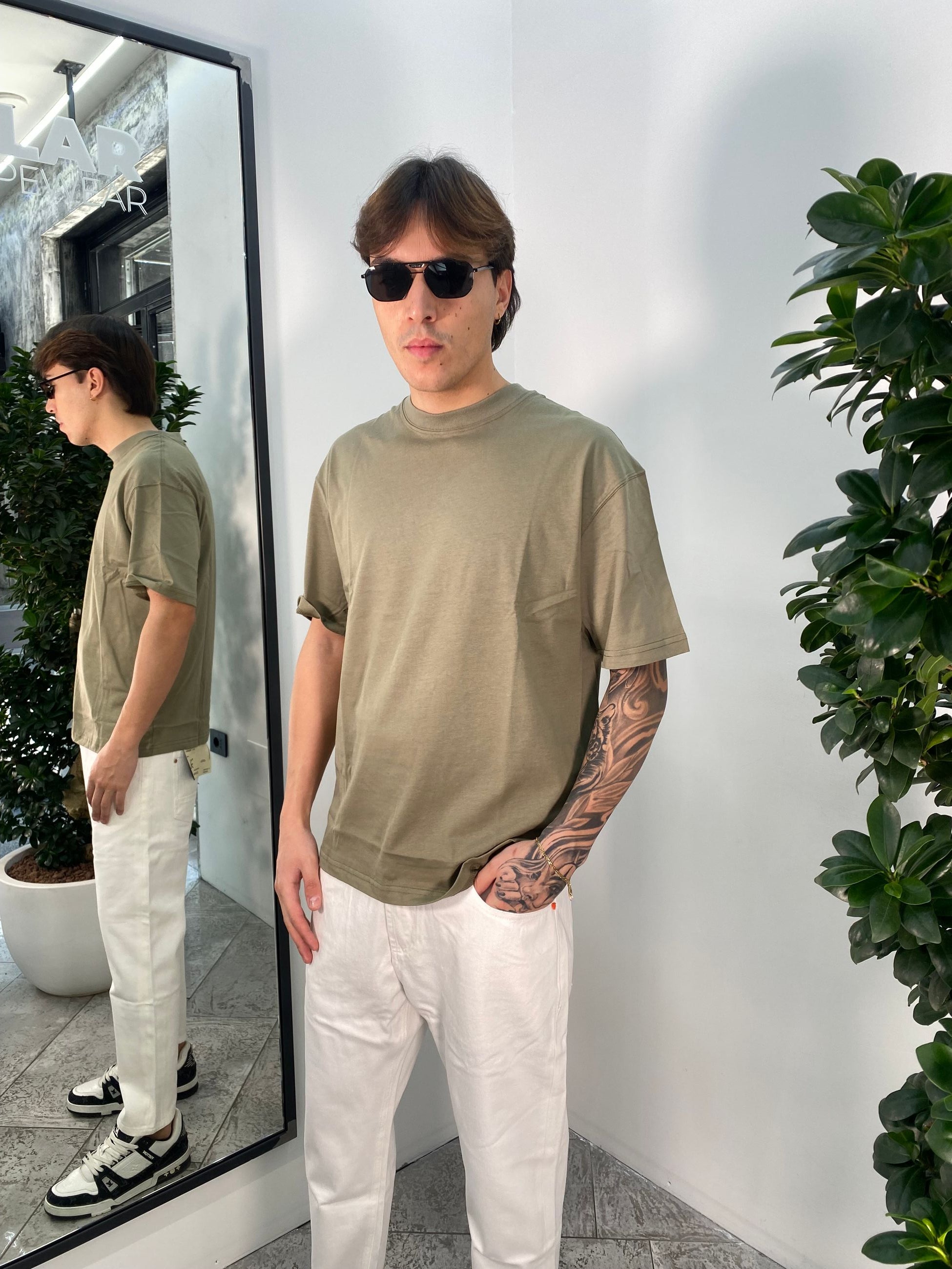 T-SHIRT BASIC IN 100% JERSEY DI COTONE - SEMI OVER FIT GLW2256F-S25.VMIL