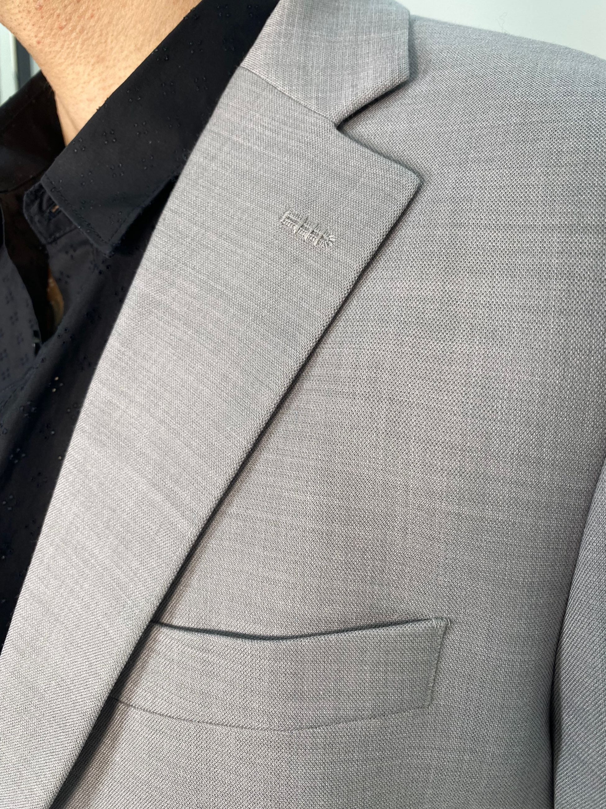 ABITO COMPLETO GIACCA MONOPETTO E PANTALONE IN TESSUTO EFFETTO FIAMMATO - REGULR FIT ABE43SS.PERL