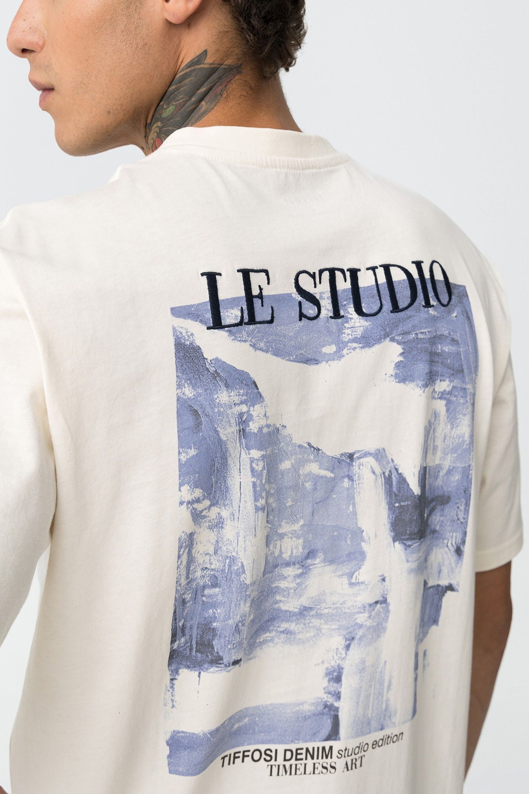 T-SHIRT ALPHA IN 100% COTONE CON STAMPA SUL RETRO - RELAXED FIT 10061480