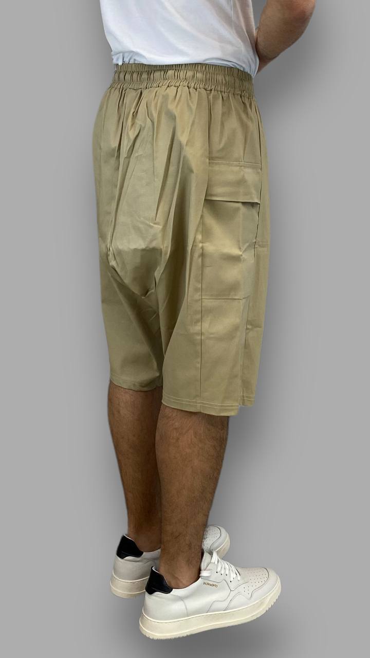 BERMUDA IN COTONE CAVALLO BASSO CON LACCIO - RELAXED FIT