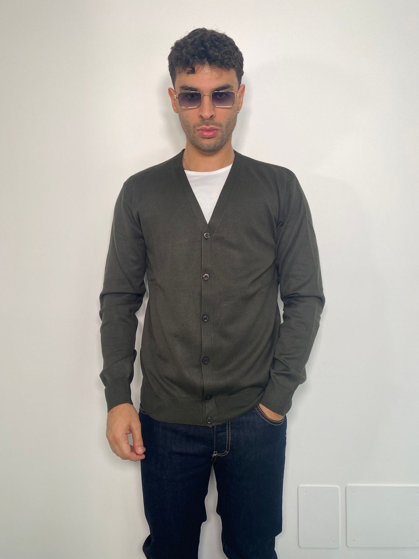 CARDIGAN BASIC IN MISTO VISCOSA - REGULAR FIT