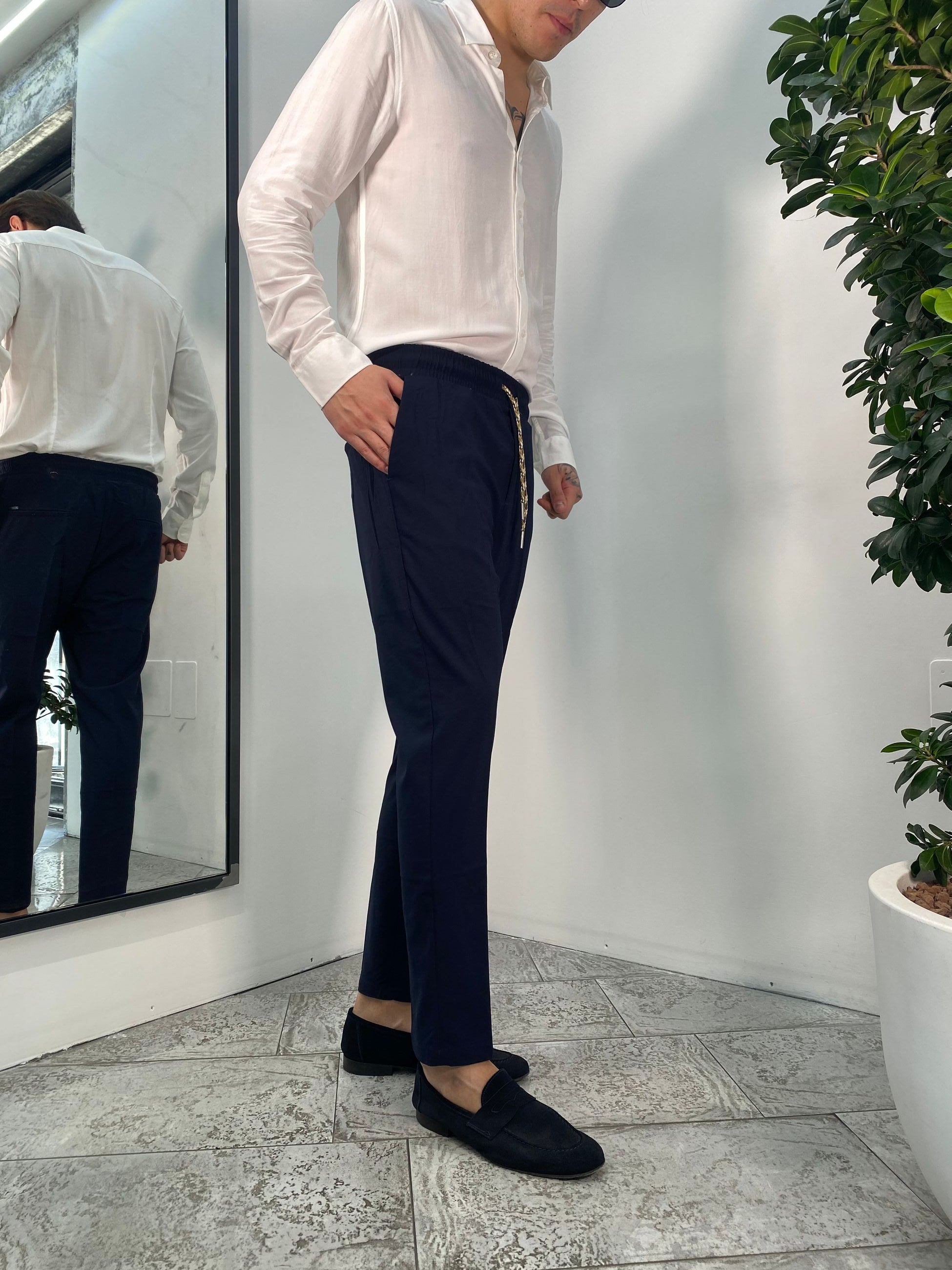 PANTALACCIO TASCA AMERICA IN MORBIDA E LEGGERA VISCOSA - REGULAR FIT GL003BD-S25.BLU