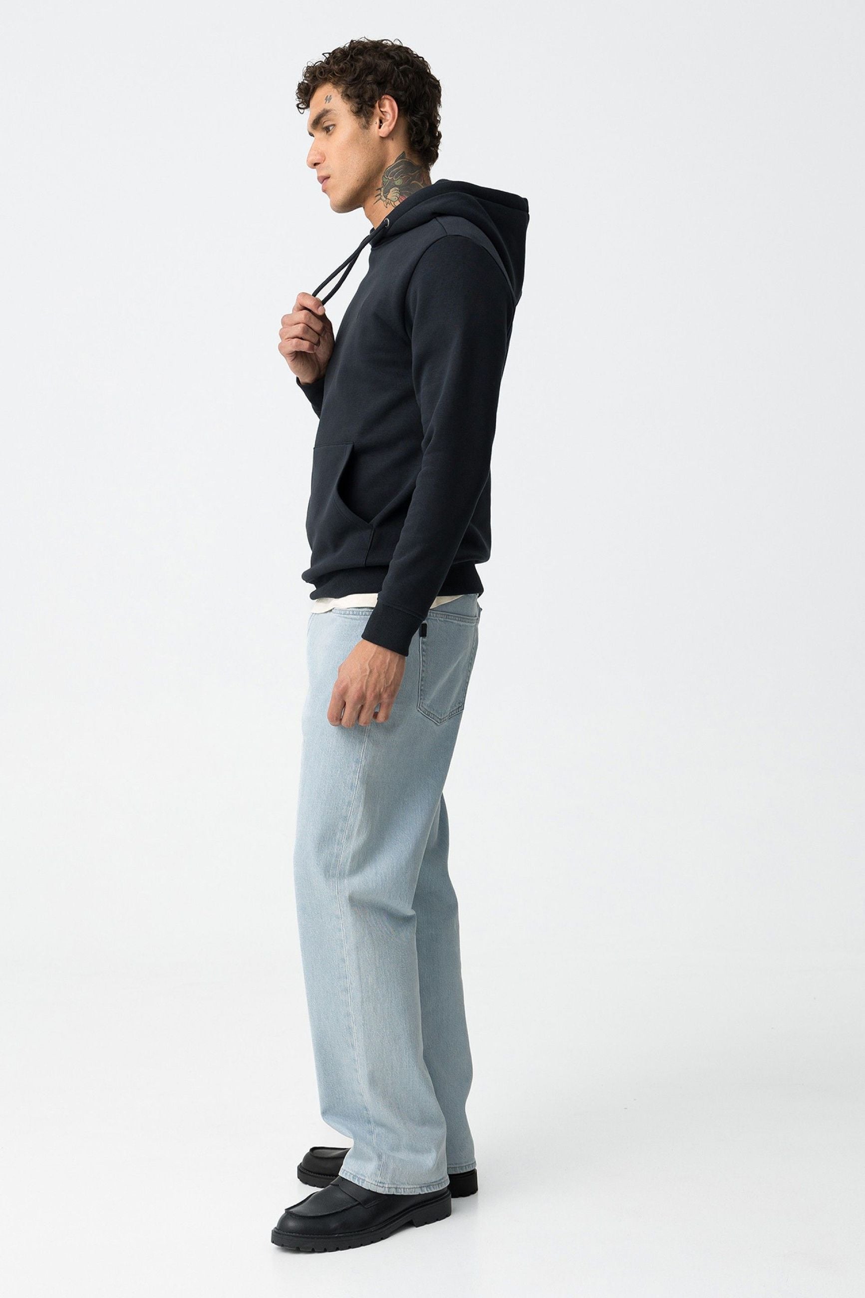 FELPA JAMESON BASIC CON CAPPUCCIO E LATO CUORE - REGULAR FIT 10061519.BLU