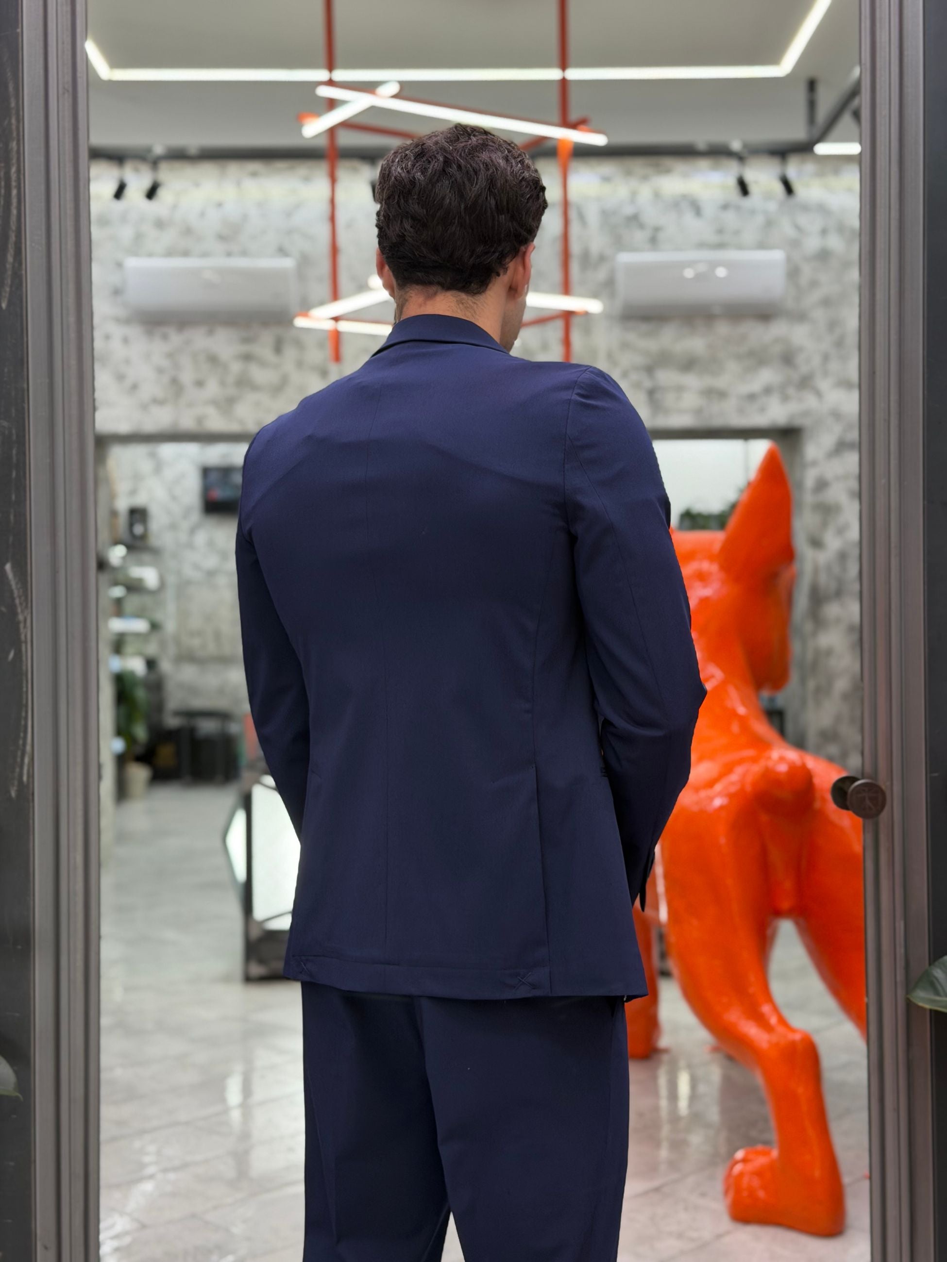 ABITO COMPLETO CON GIACCA DOPPIOPETTO E PANTALONE REGULAR ABE48SS.BLU