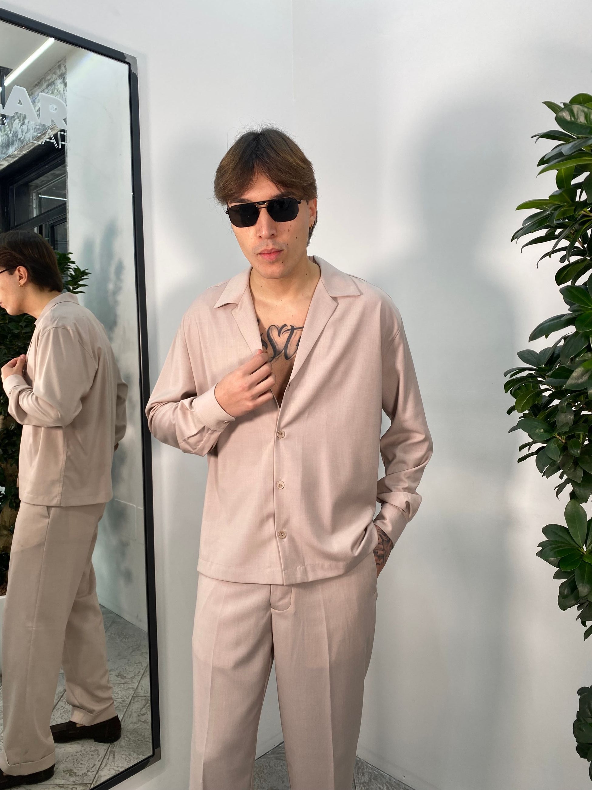 GIACCA CAMICIA IN POLIVISCOSA CON COLLO BOWLING - REGULAR FIT CA3286.CIP