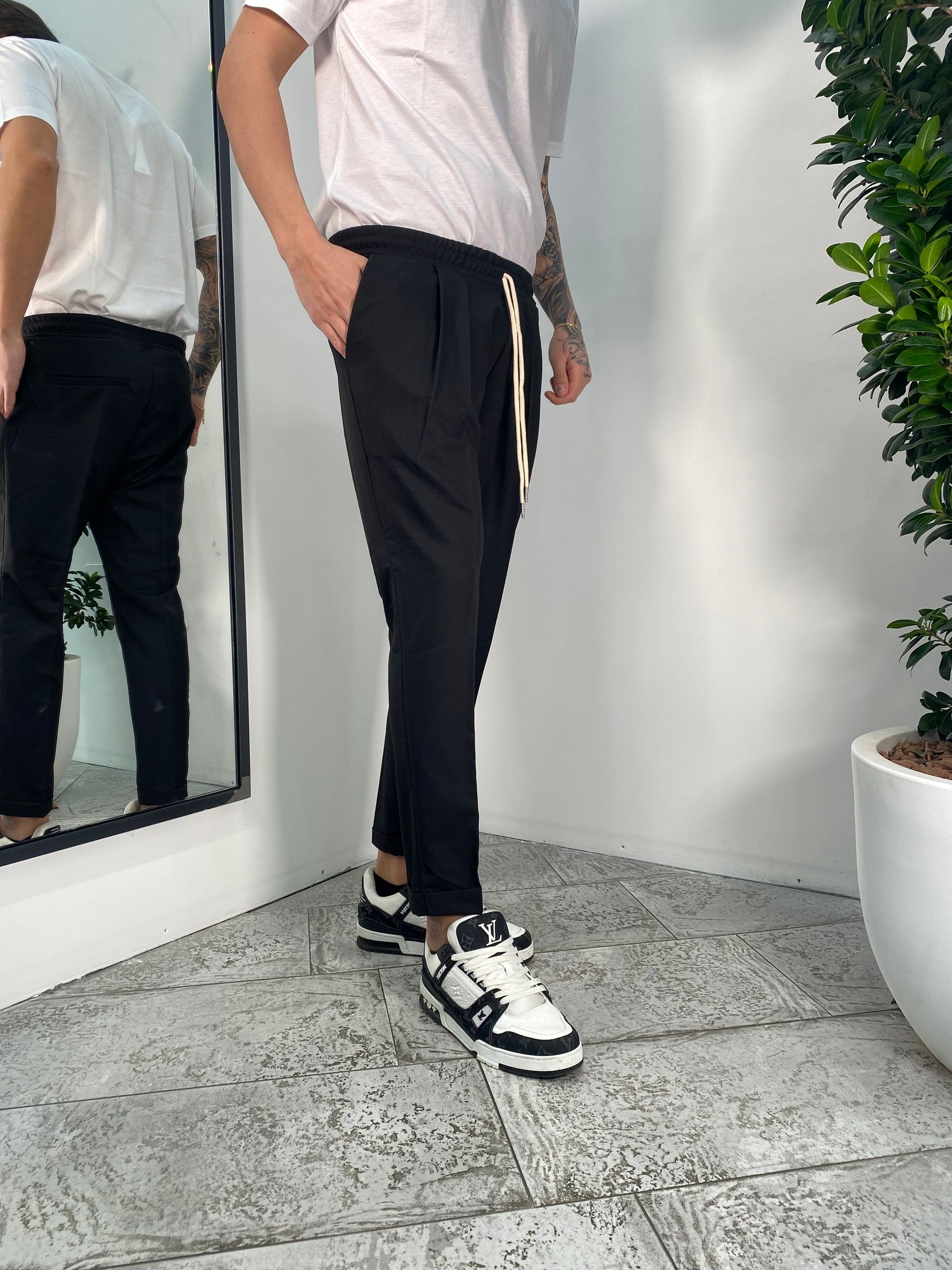 PANTALACCIO TASCA AMERICA CON RISVOLTO AL FONDO - REGULAR FIT FD253 - PA572.NER