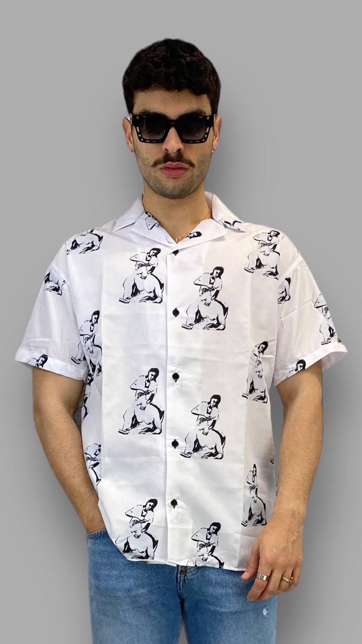 CAMICIA MEZZA MANICA FANTASIA OLD BARBER - OVER FIT