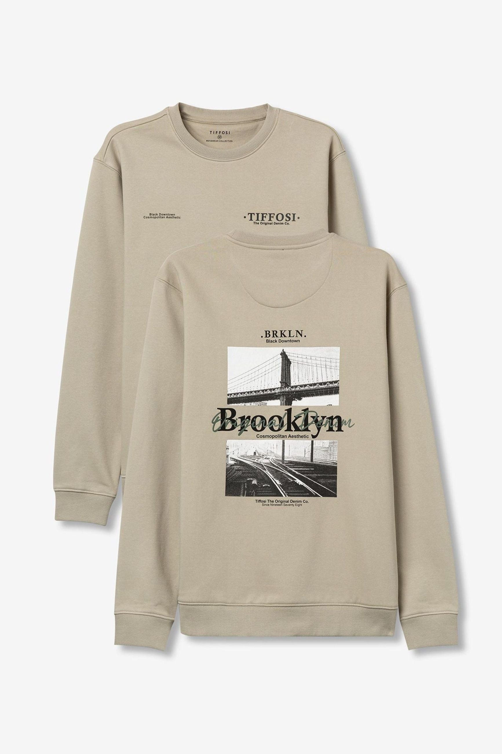 FELPA WELLS GIROCOLLO CON STAMPA BROOKLYN SUL RETRO - COMFORT FIT 10061516