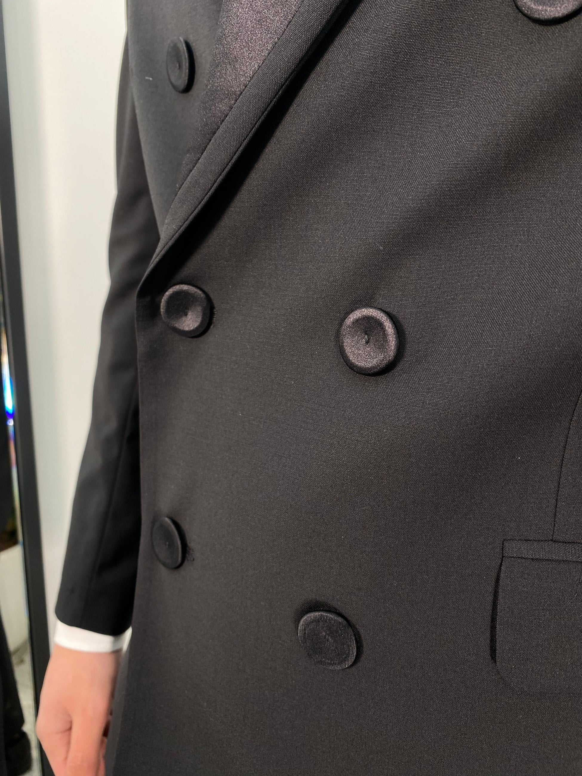 GIACCA SMOKING DOPPIOPETTO DA ABITO CON COLLO IN RASO - REGULAR FIT GIA3227.NER