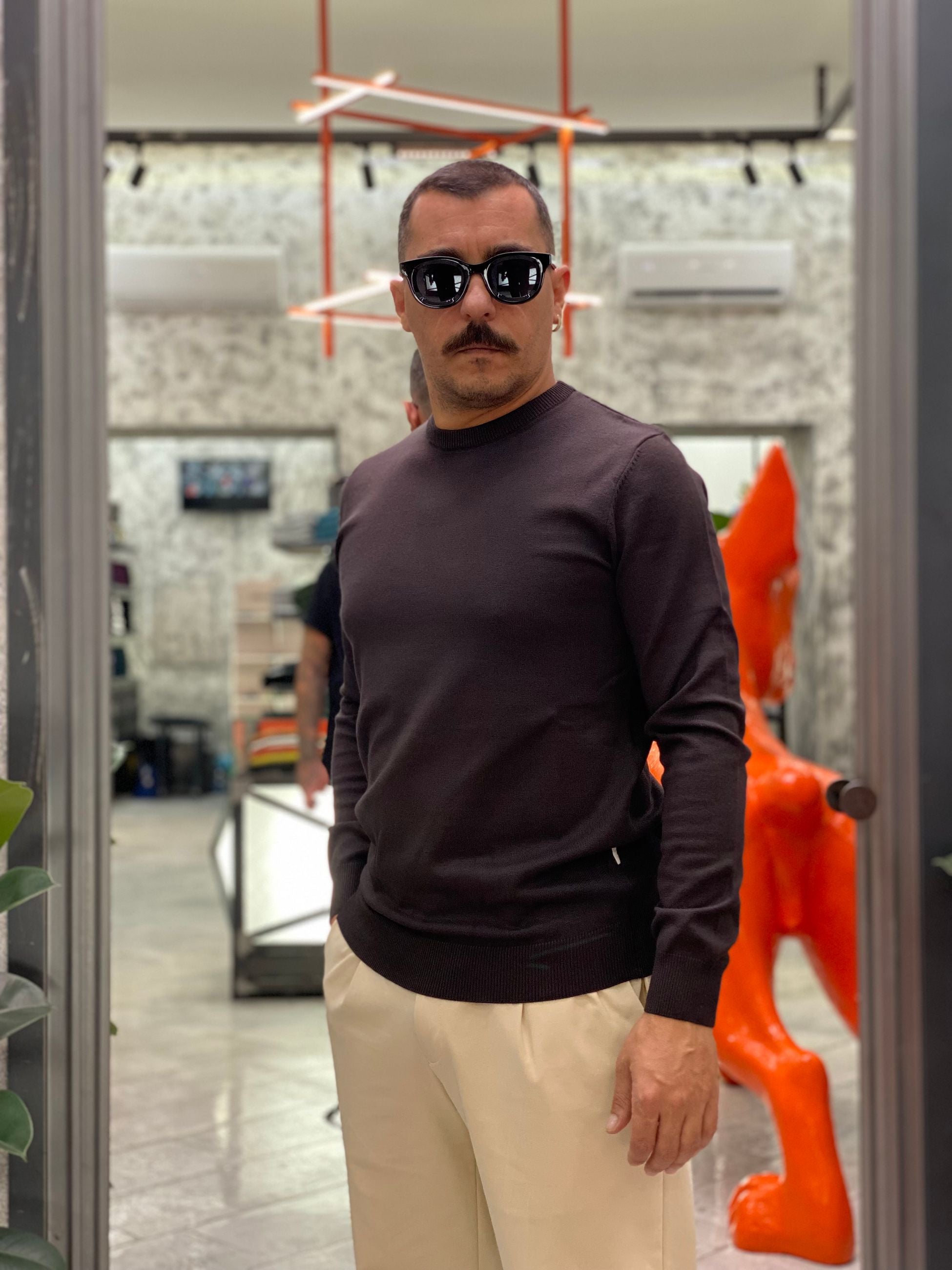 MAGLIA GIROCOLLO IN MORBIDA VISCOSA - REGULAR FIT MI3056SS.MOR
