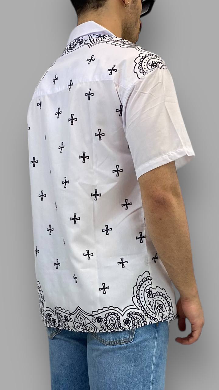 CAMICIA MEZZA MANICA FANTASIA BANDANA - OVER FIT