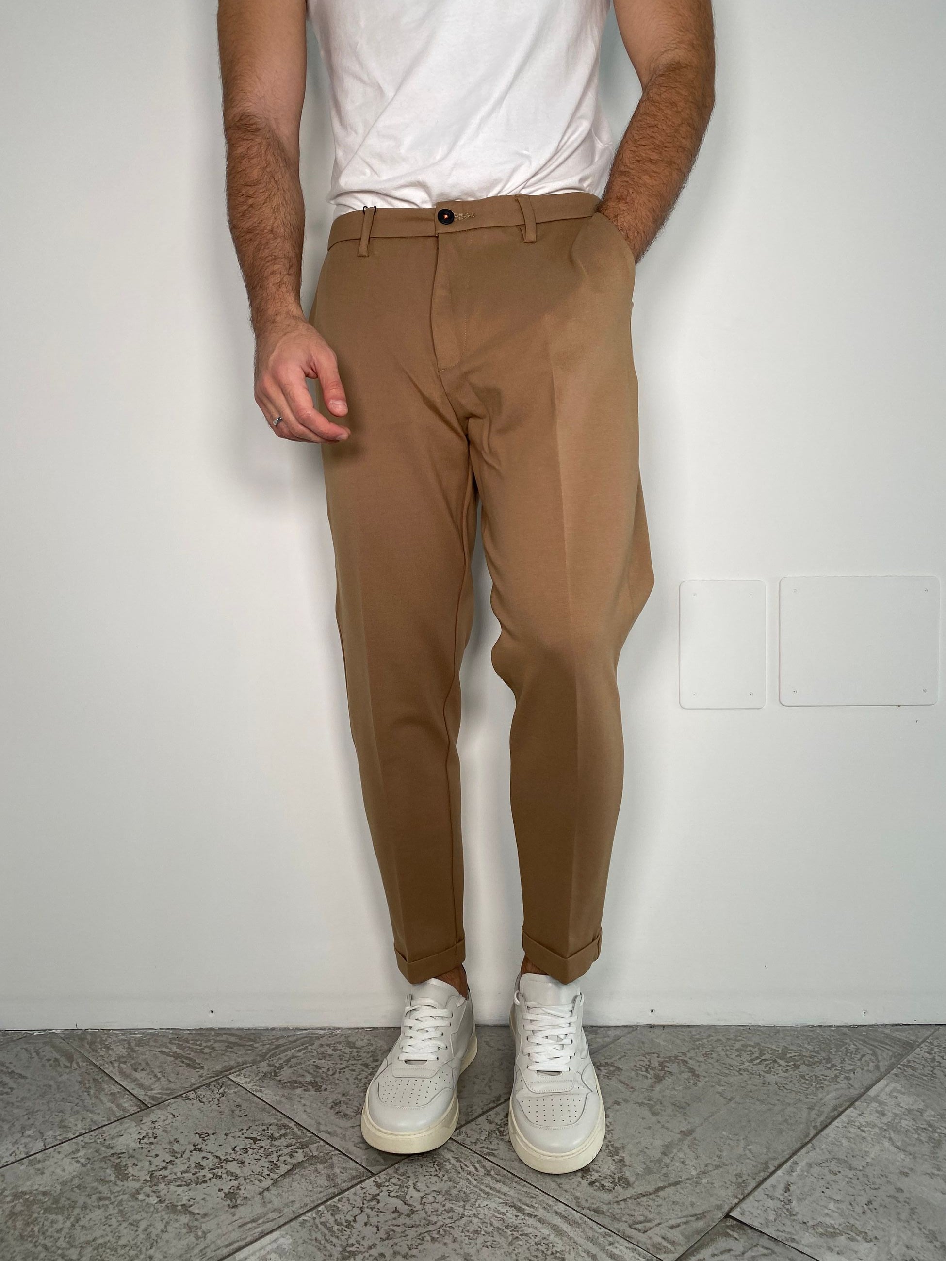 PANTALONE PUNTO MILANO CON TASCHE A FILO - CROPPED CARROT FIT