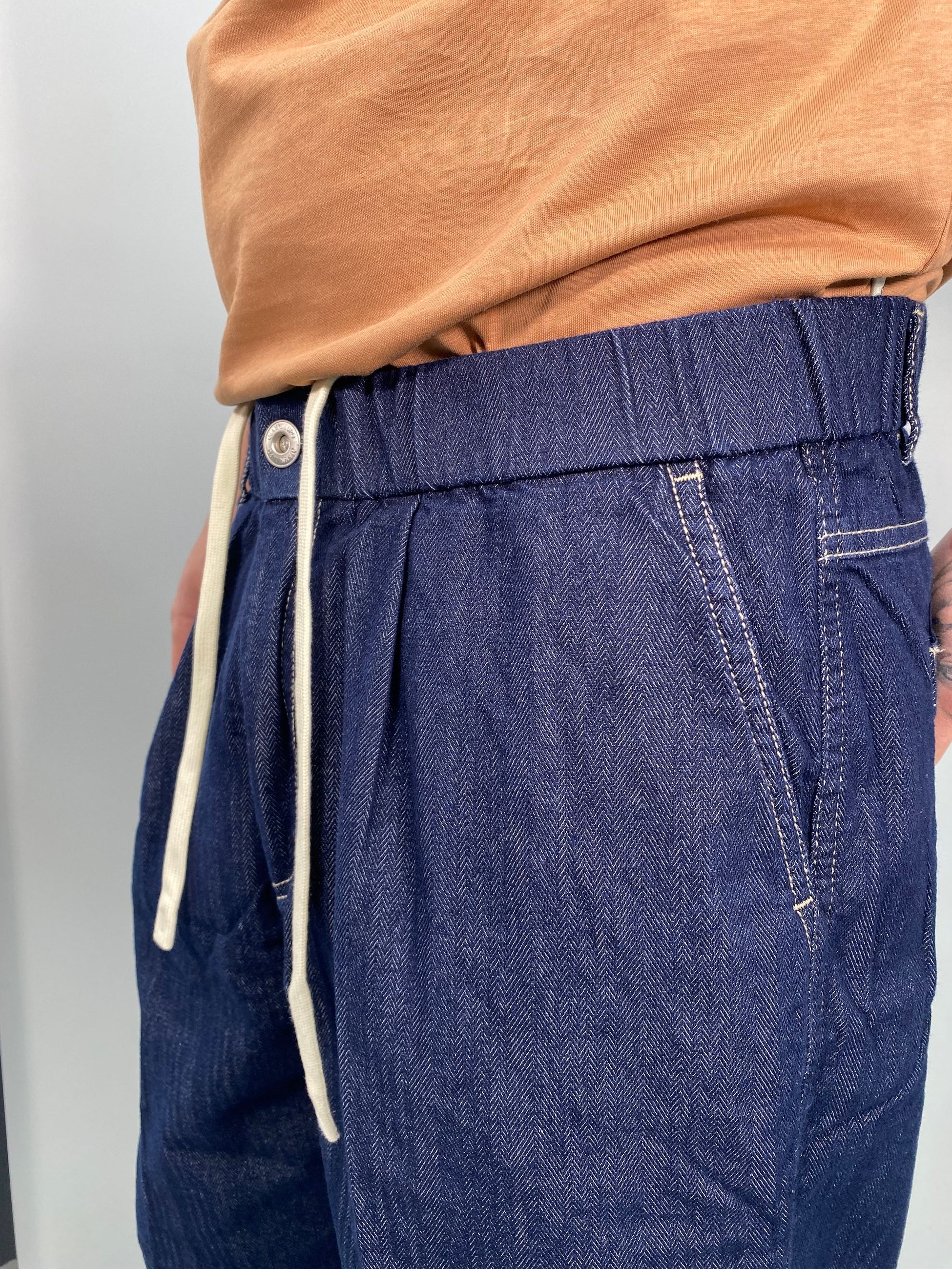 JEANS TASCA AMERICA CON COULISSE IN VITA - RELAXED FIT GLW030G-S25
