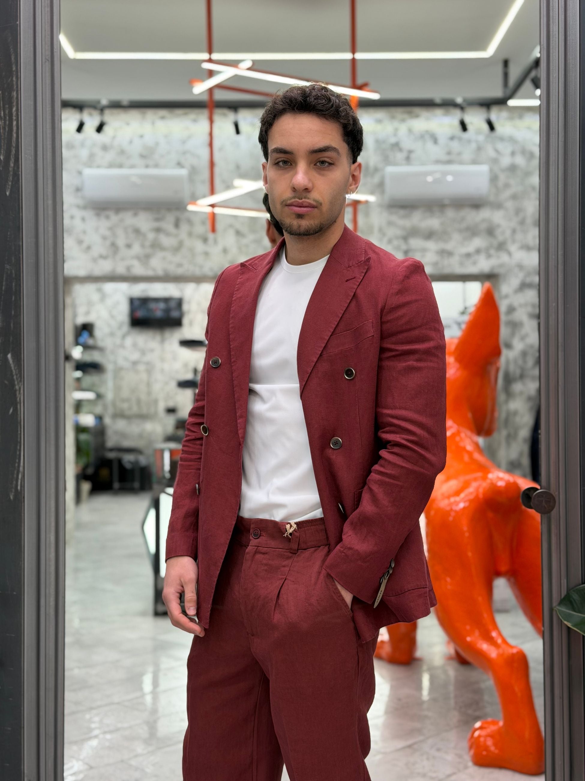 GIACCA DOPPIOPETTO DA COMPLETO IN 100% LINO - REGULAR FIT GAE1131SS.TCO