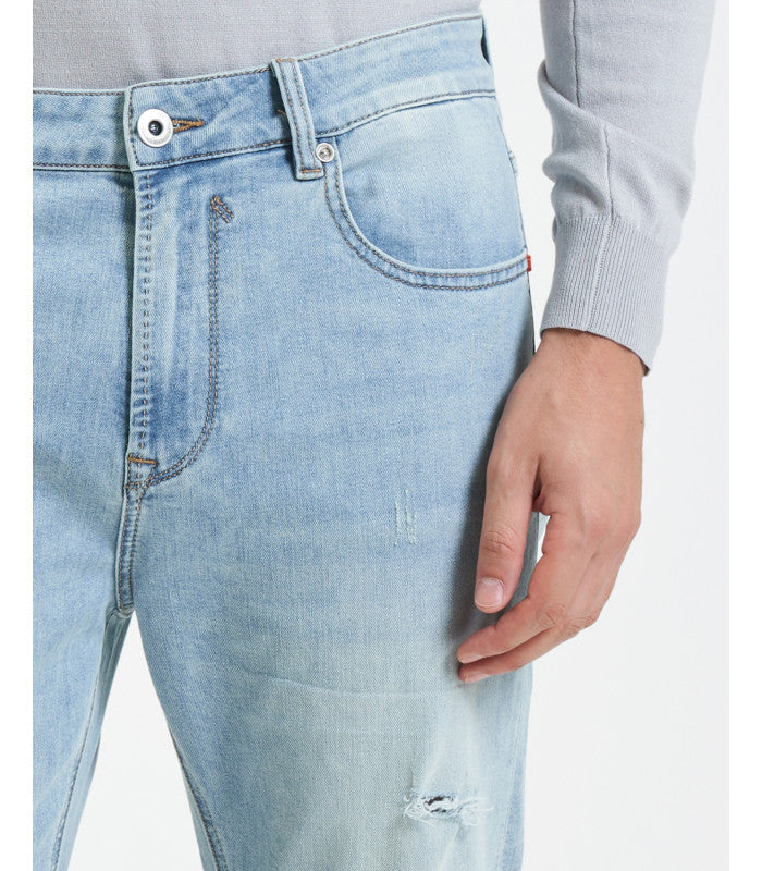 JEANS MIKE IN TELA ELASTICIZZATA CON MICRO ABRASIONI - CARROT FIT GL6266Q-S25